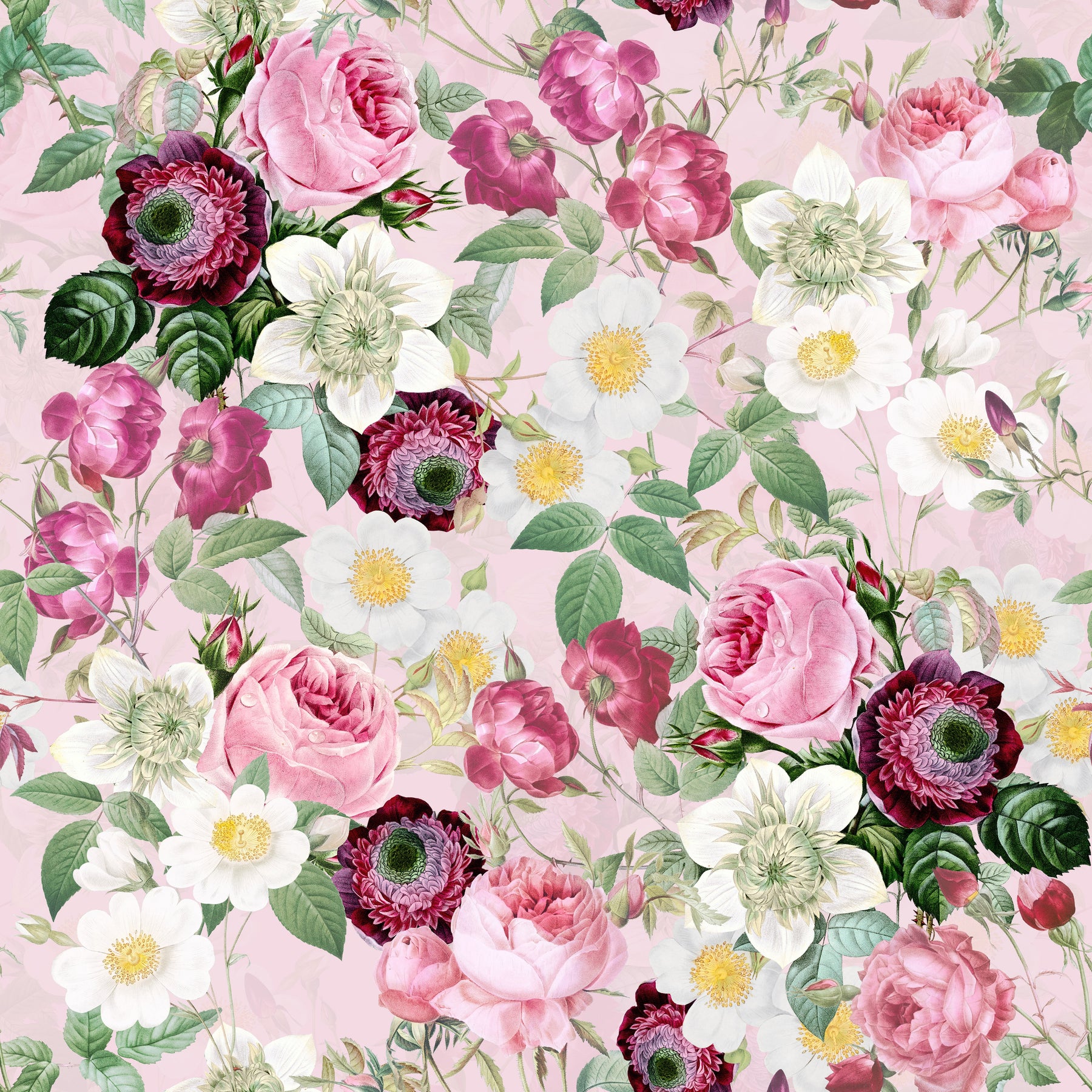 Rosen und Anemonen Bordeaux – Muster 006_126