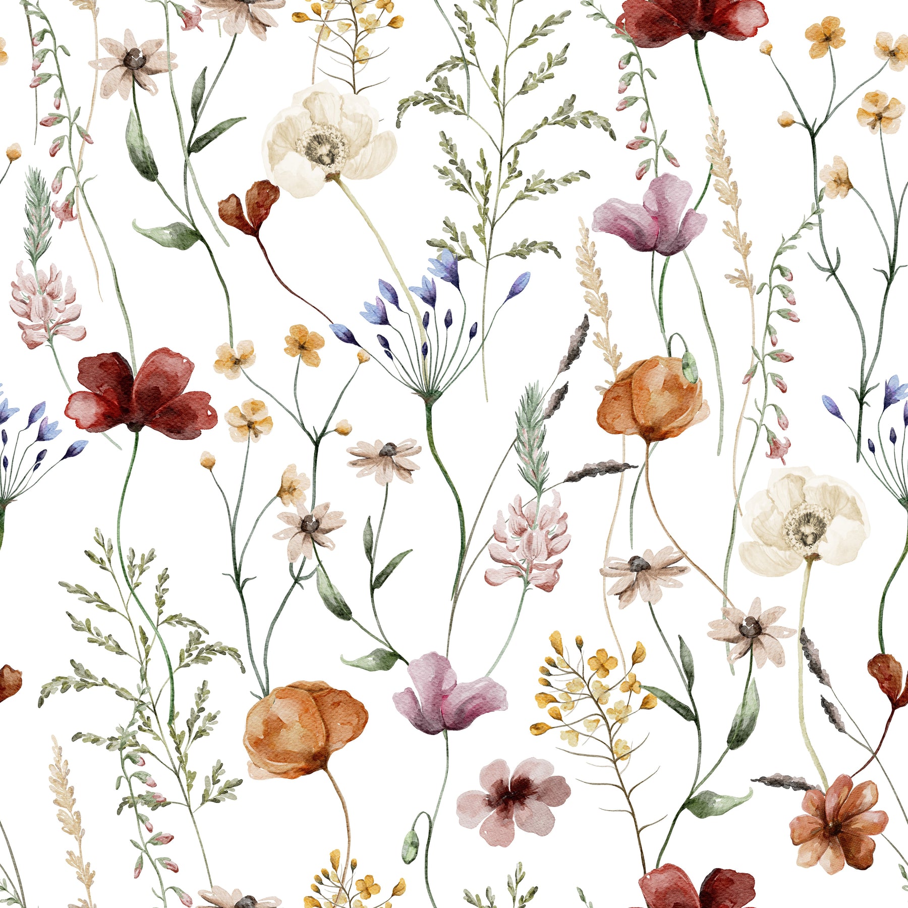 Wiesenblumen zart Weiß – Muster 006_135
