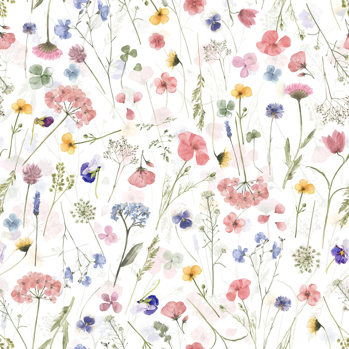 Wiesenblumen Rosa und Blau – Muster 006_138