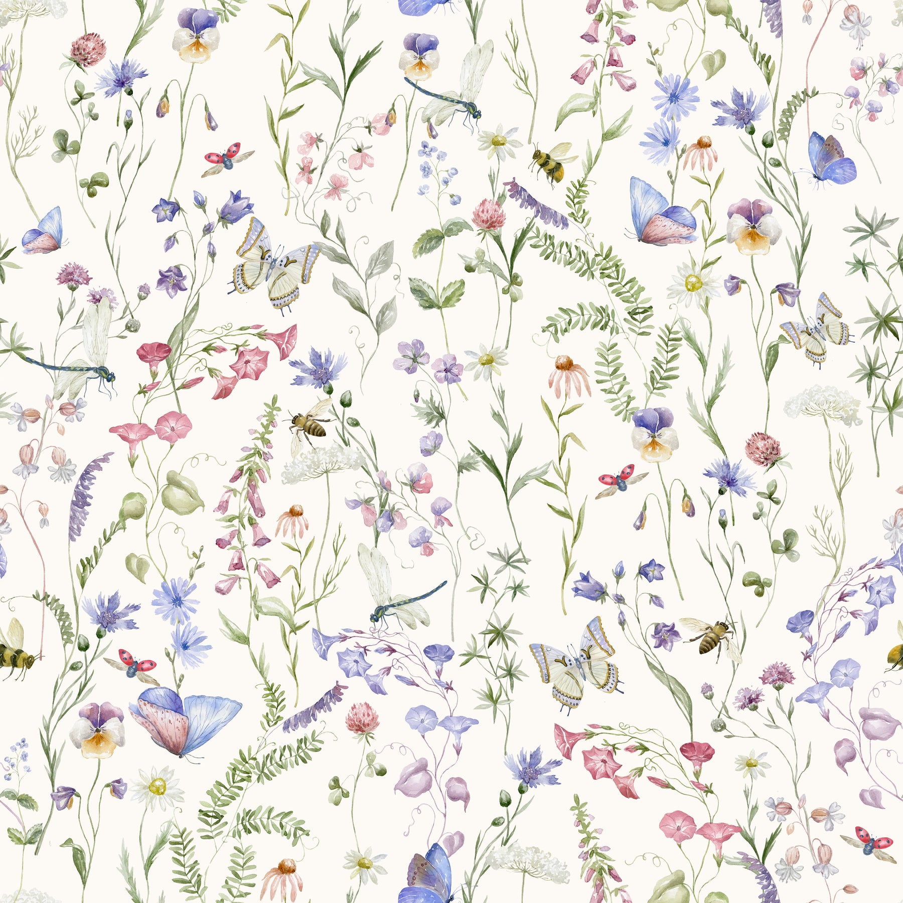 Feine Wiesenblumen Blau – Muster 006_146