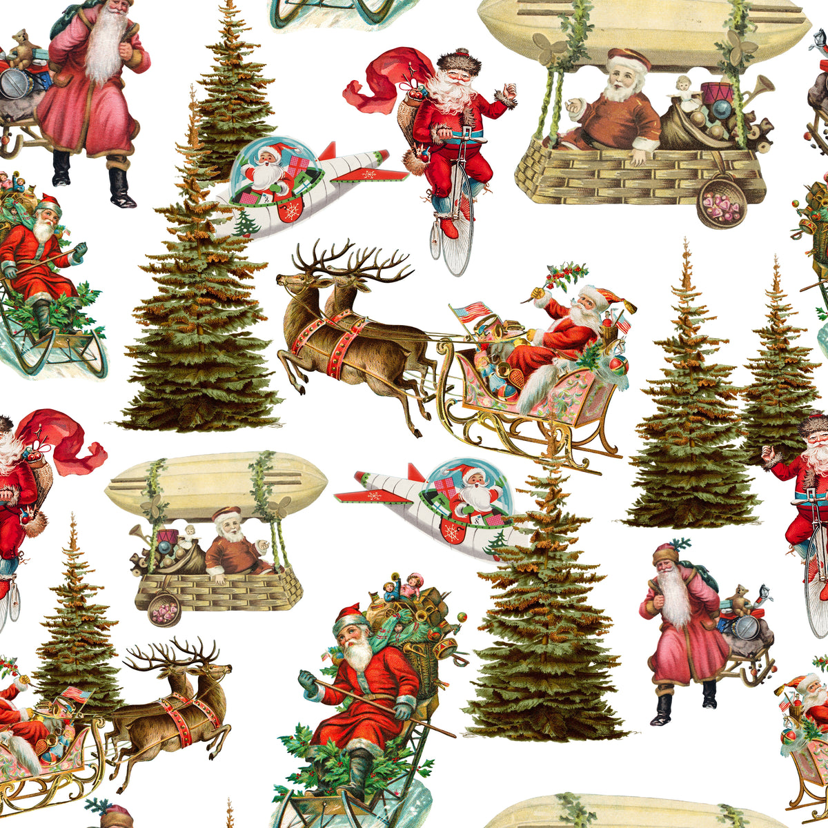 Weihnachtsmann mit Rentierschlitten – Muster 006_169