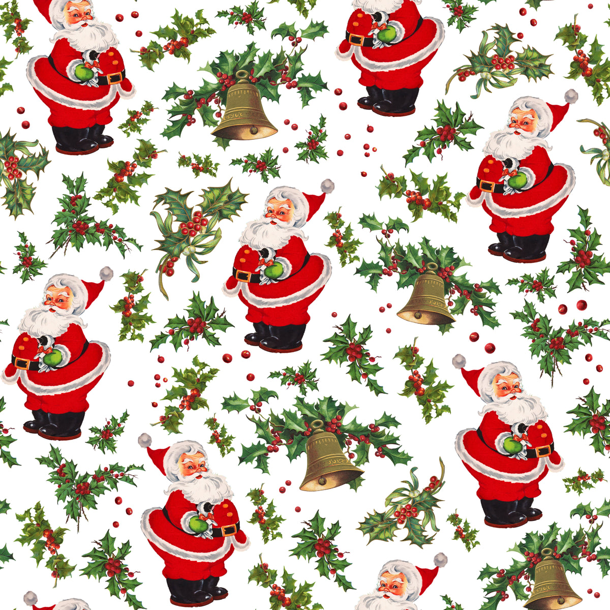 Kleine Weihnachtsmänner mit Stechpalme – Muster 006_173