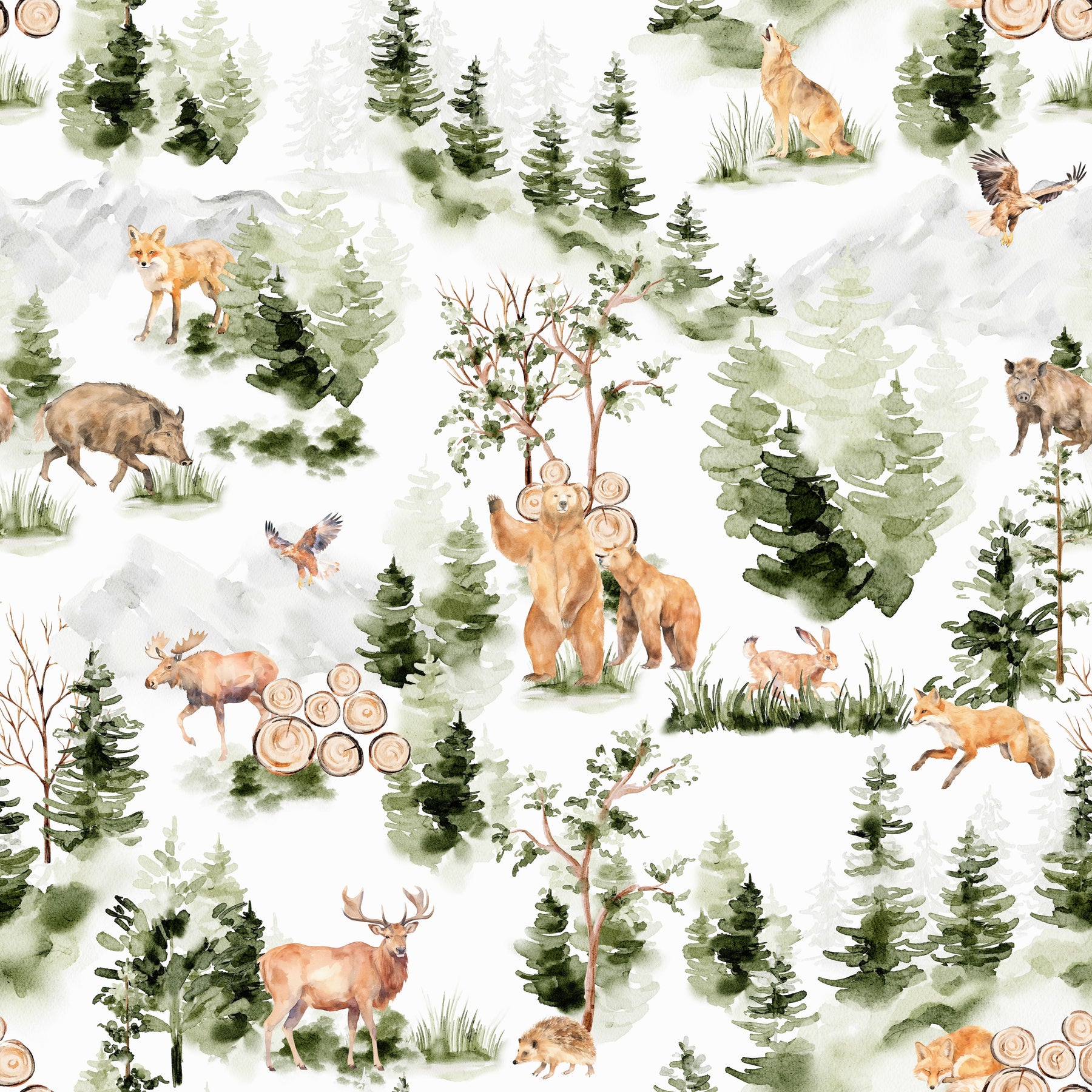 Wildtiere im Bergwald – Muster 006_029