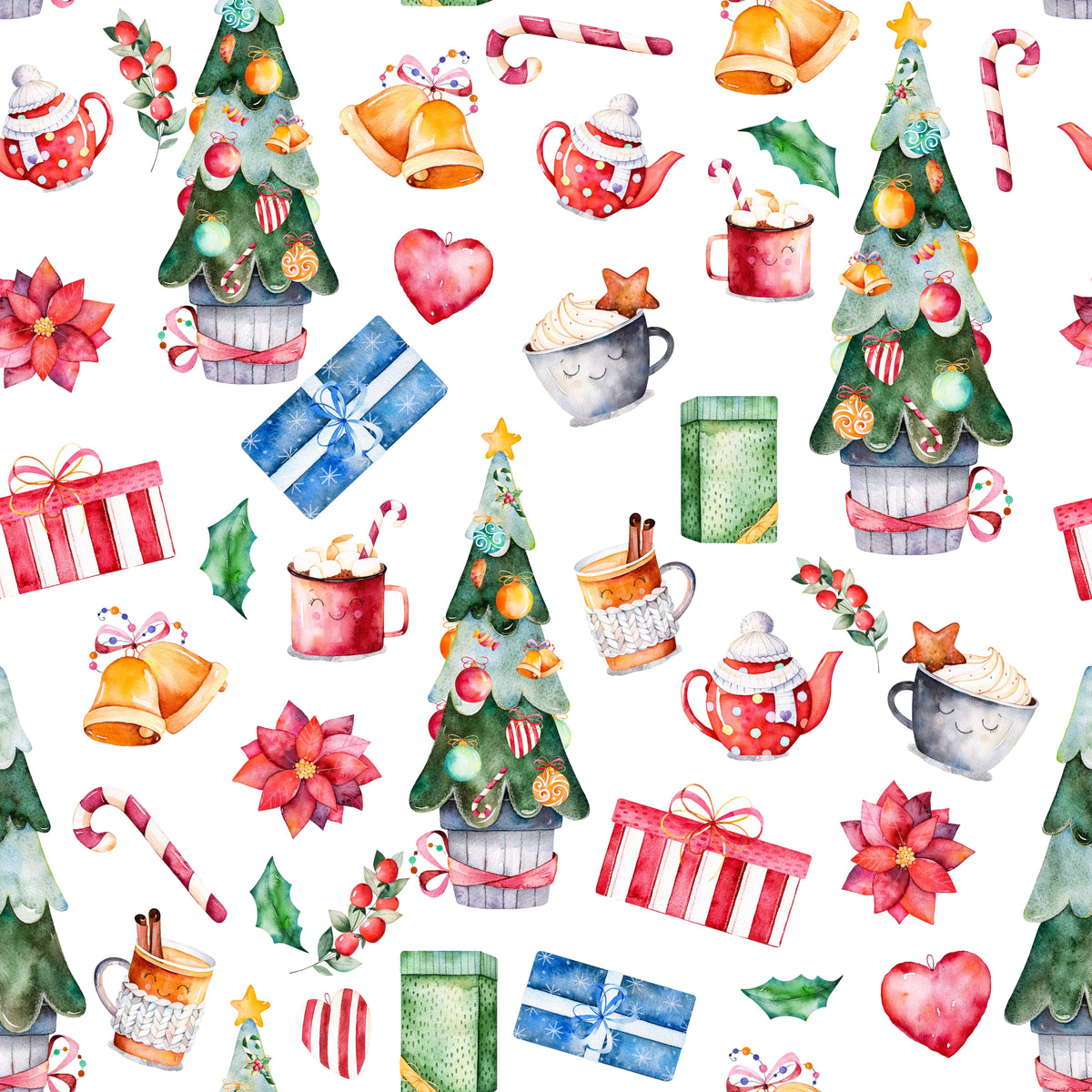 Weihnachtszauber mit Tannenbäumchen und Kakao – Muster 006_034