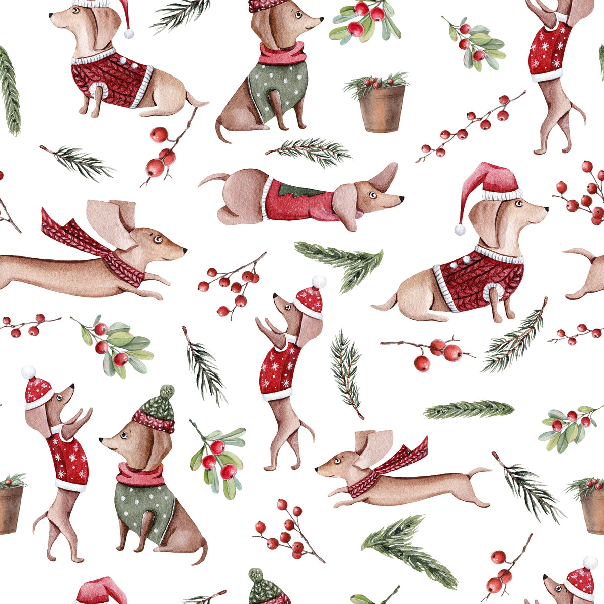 Dackel im Weihnachtspullover – Muster 006_046