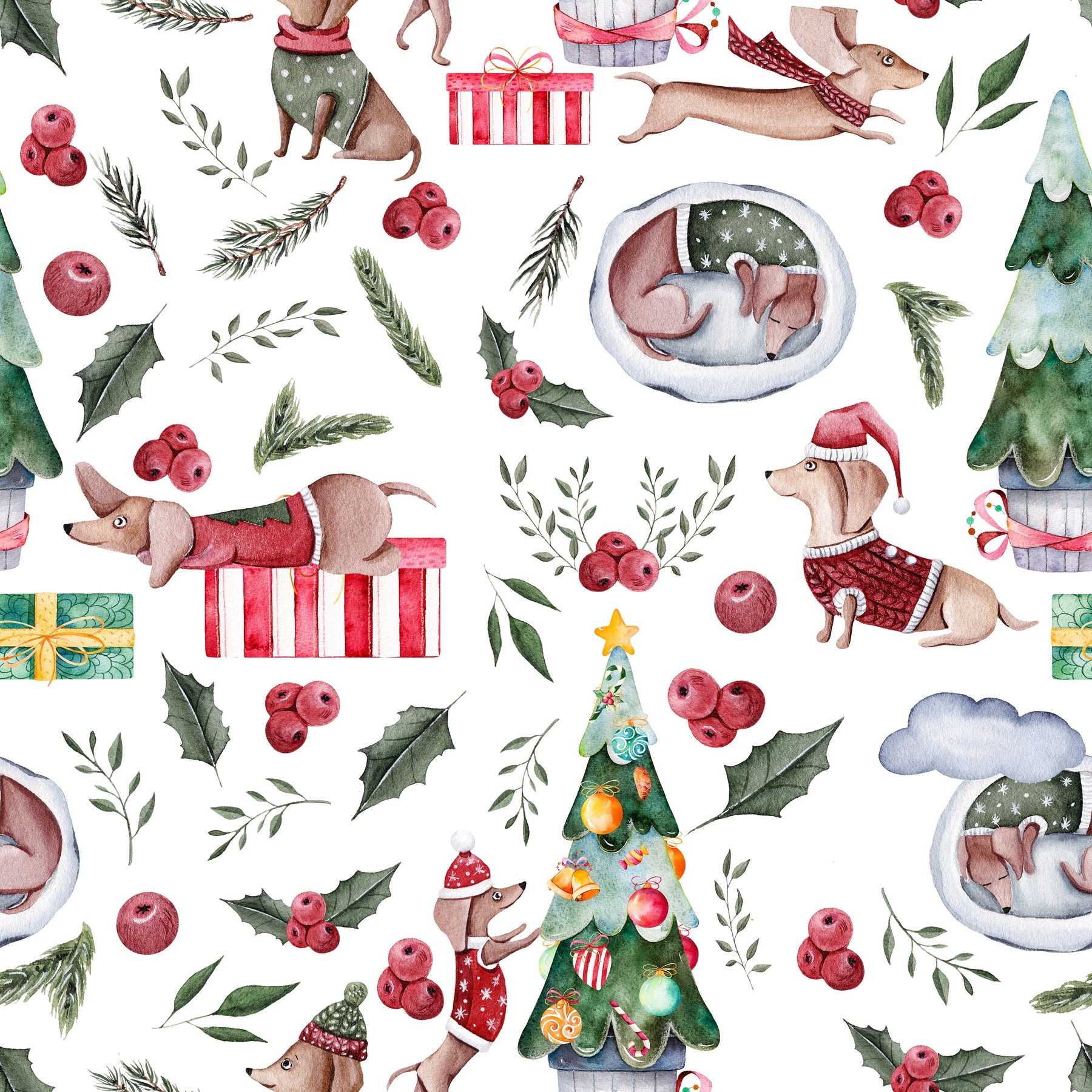 Dackel und Weihnachtsbaum – Muster 006_054