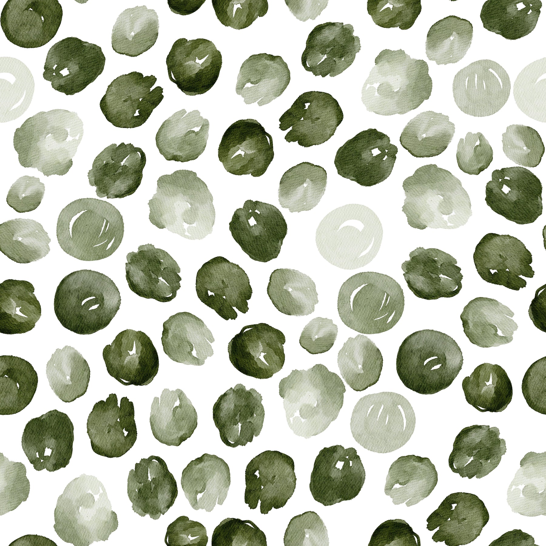 Aquarell-Punkte Olivgrün – Muster 006_070
