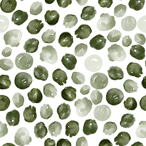 Aquarell-Punkte Olivgrün – Muster 006_070
