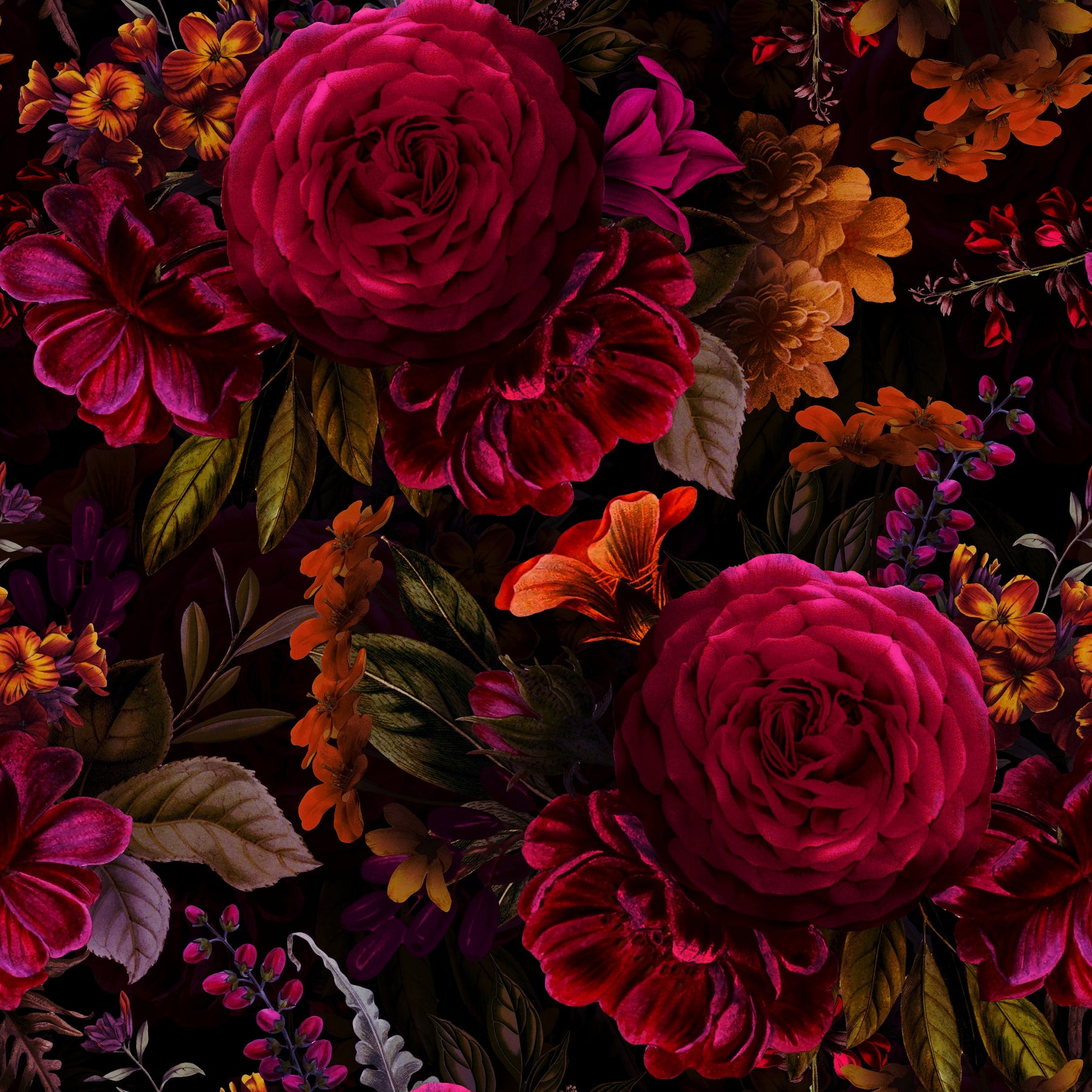 Dunkle Rosen in Pink und Orange – Muster 006_075