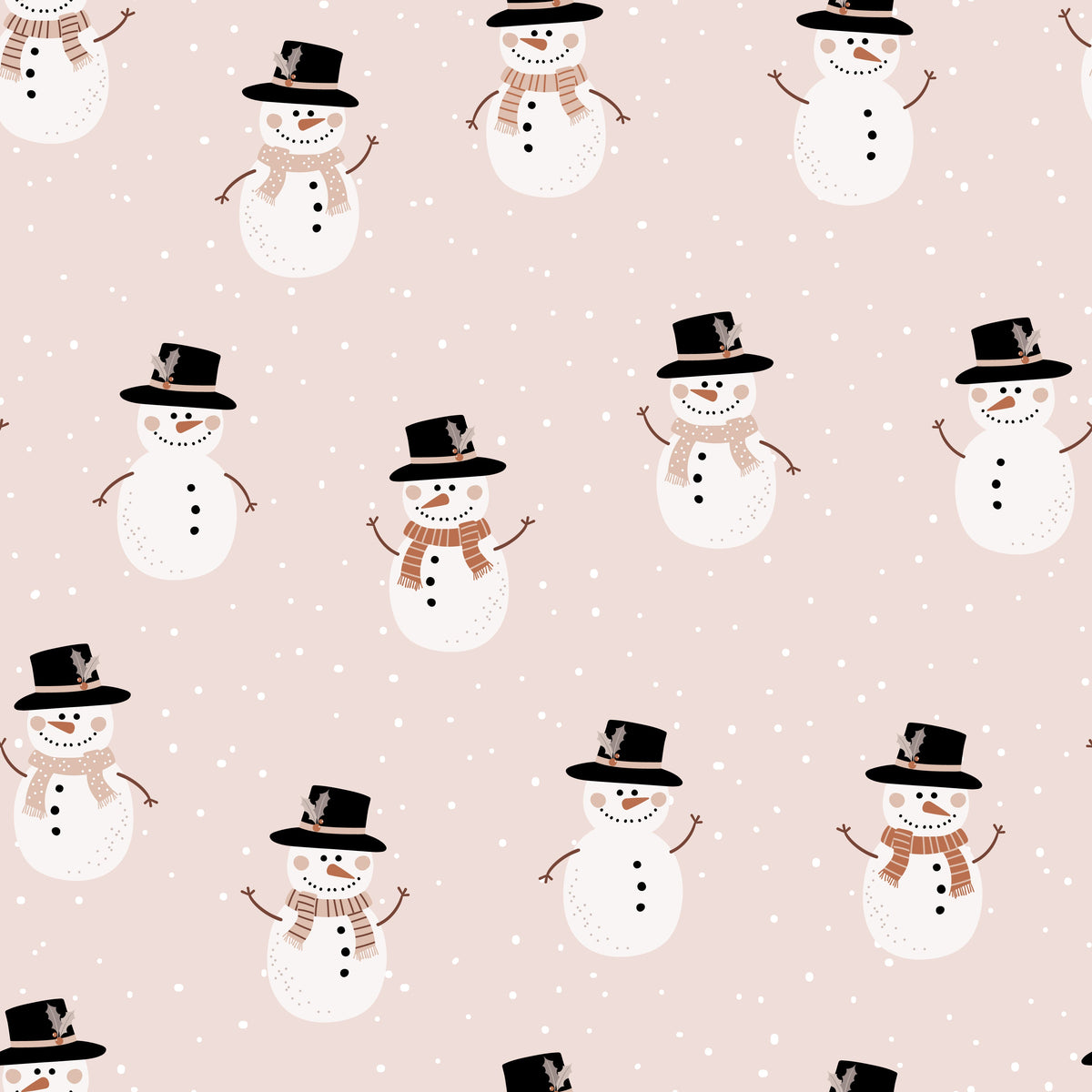 Snowmen – Cozy Christmas – Pink – Muster 010_002_03