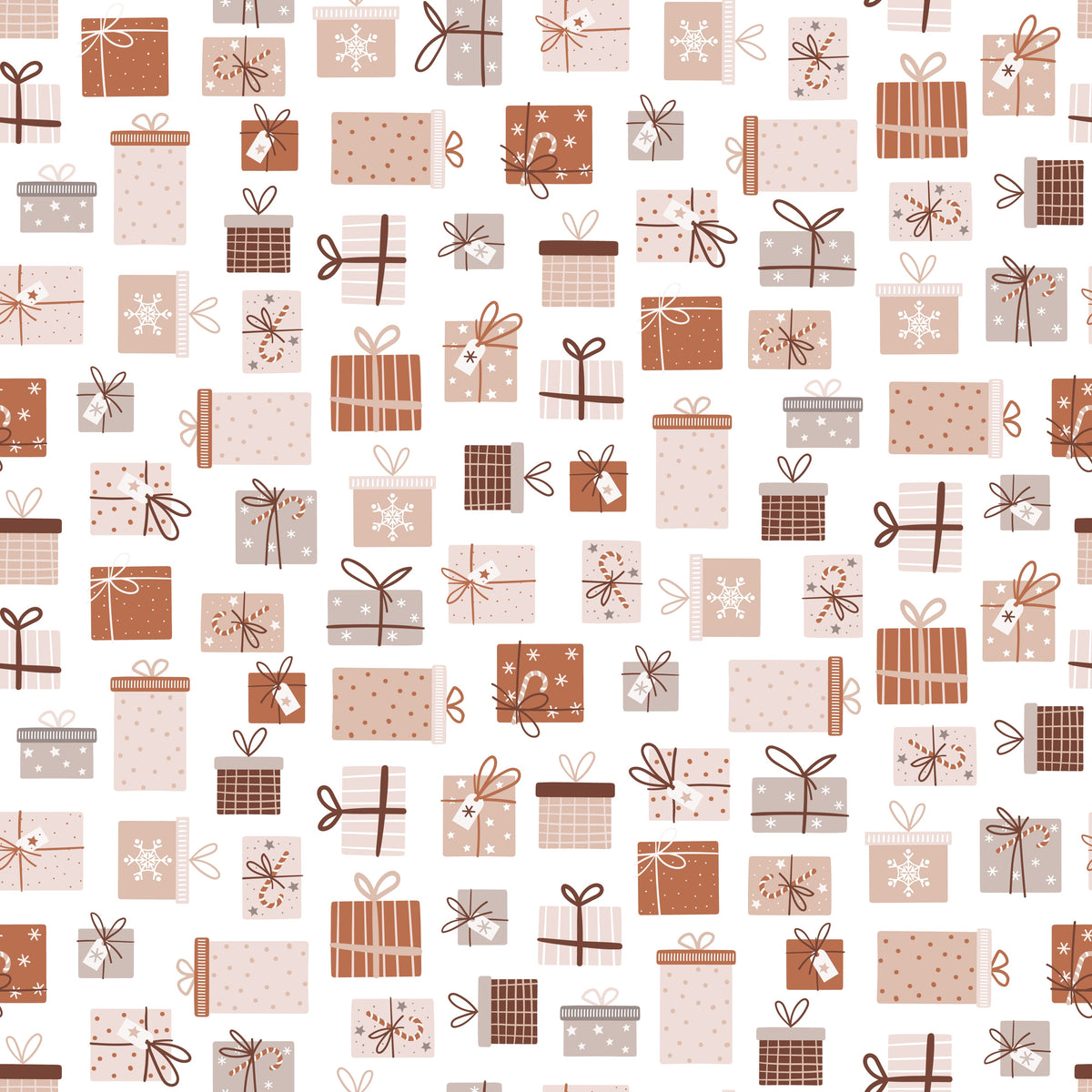 Wrapped Presents – Cozy Christmas – White – Muster 010_005_01