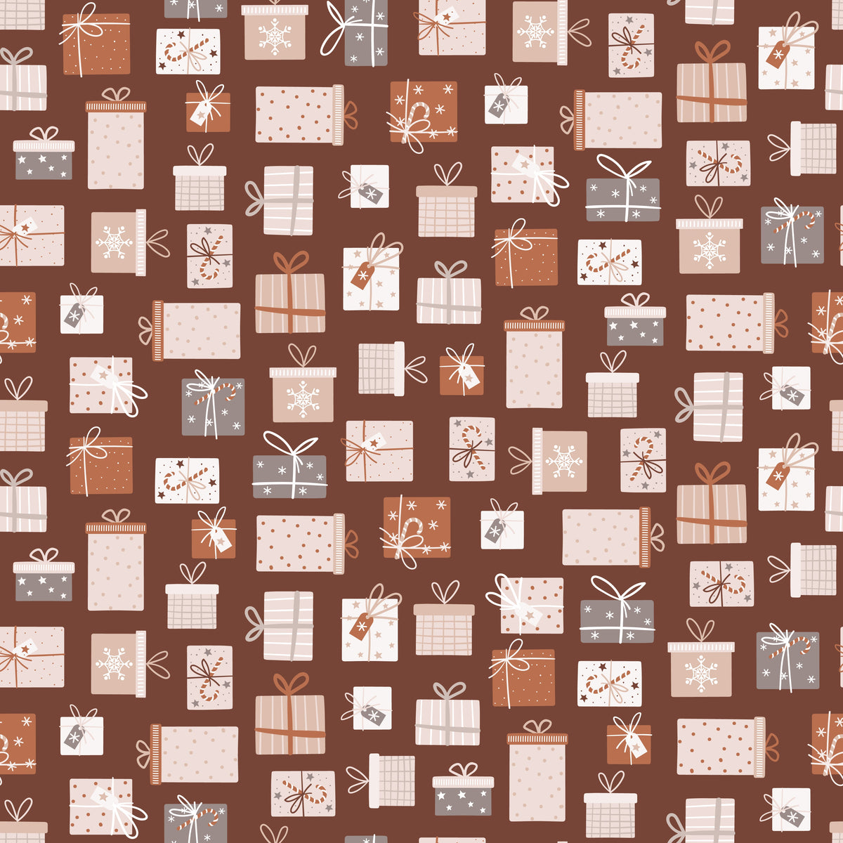 Wrapped Presents – Cozy Christmas – Brown – Muster 010_005_03
