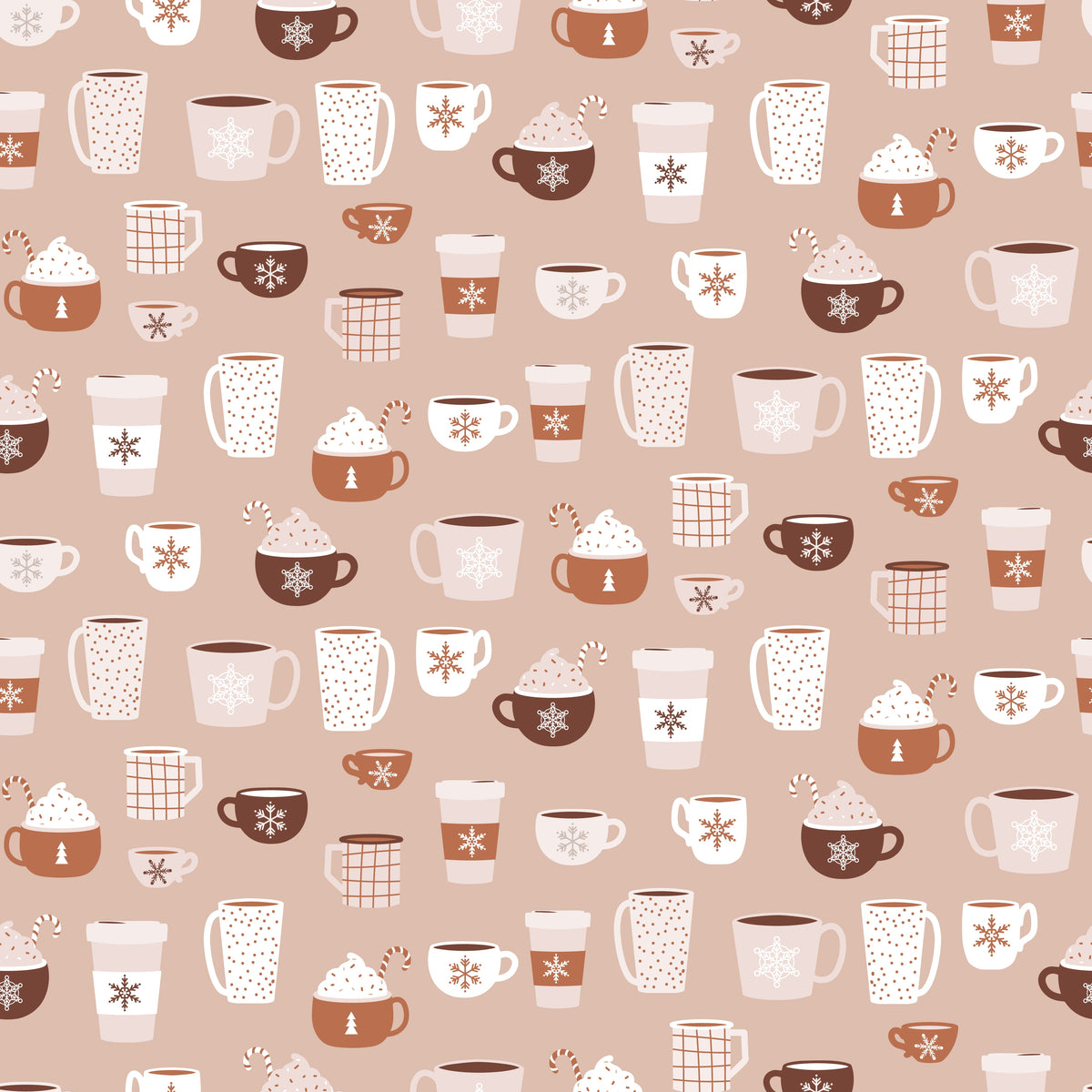 Festive Mugs and Hot Cocoa – Cozy Christmas – Clay – Muster 010_007_02