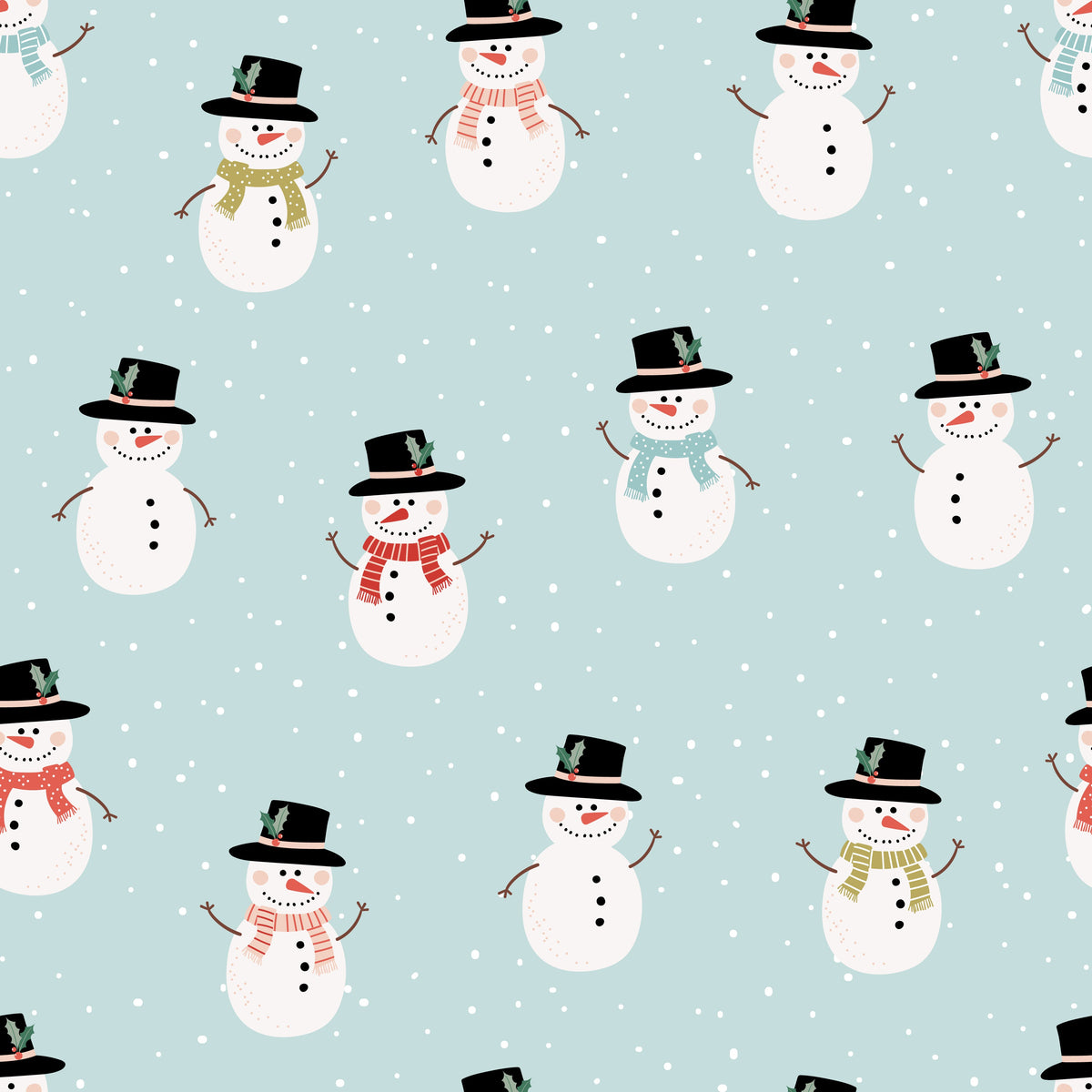 Playful Snowmen – Bright Christmas – Blue – Muster 010_014_01
