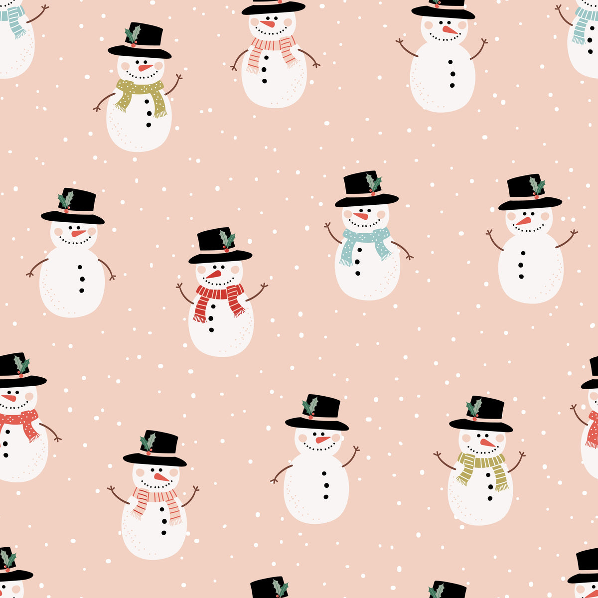 Playful Snowmen – Bright Christmas – Pink – Muster 010_014_02