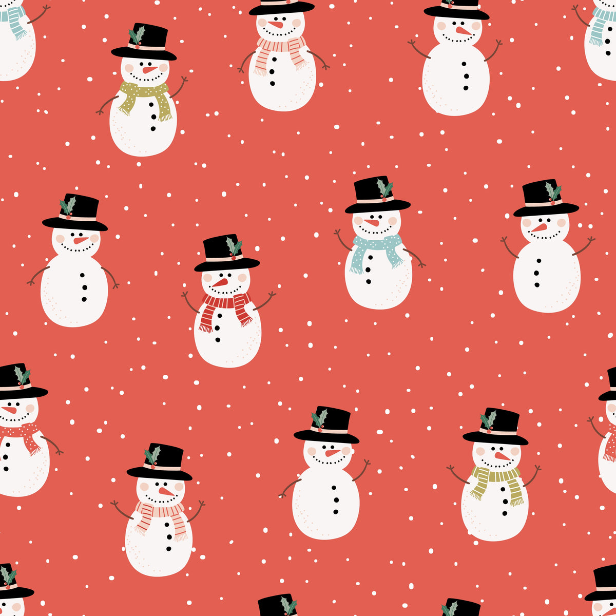 Playful Snowmen – Bright Christmas – Red – Muster 010_014_03