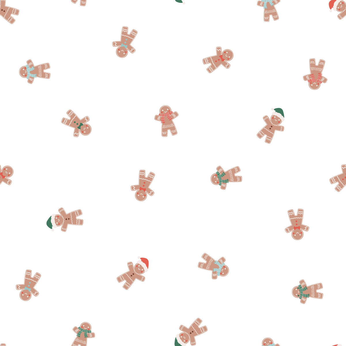 Playful Gingerbread Men – Bright Christmas – White – Muster 010_024_01