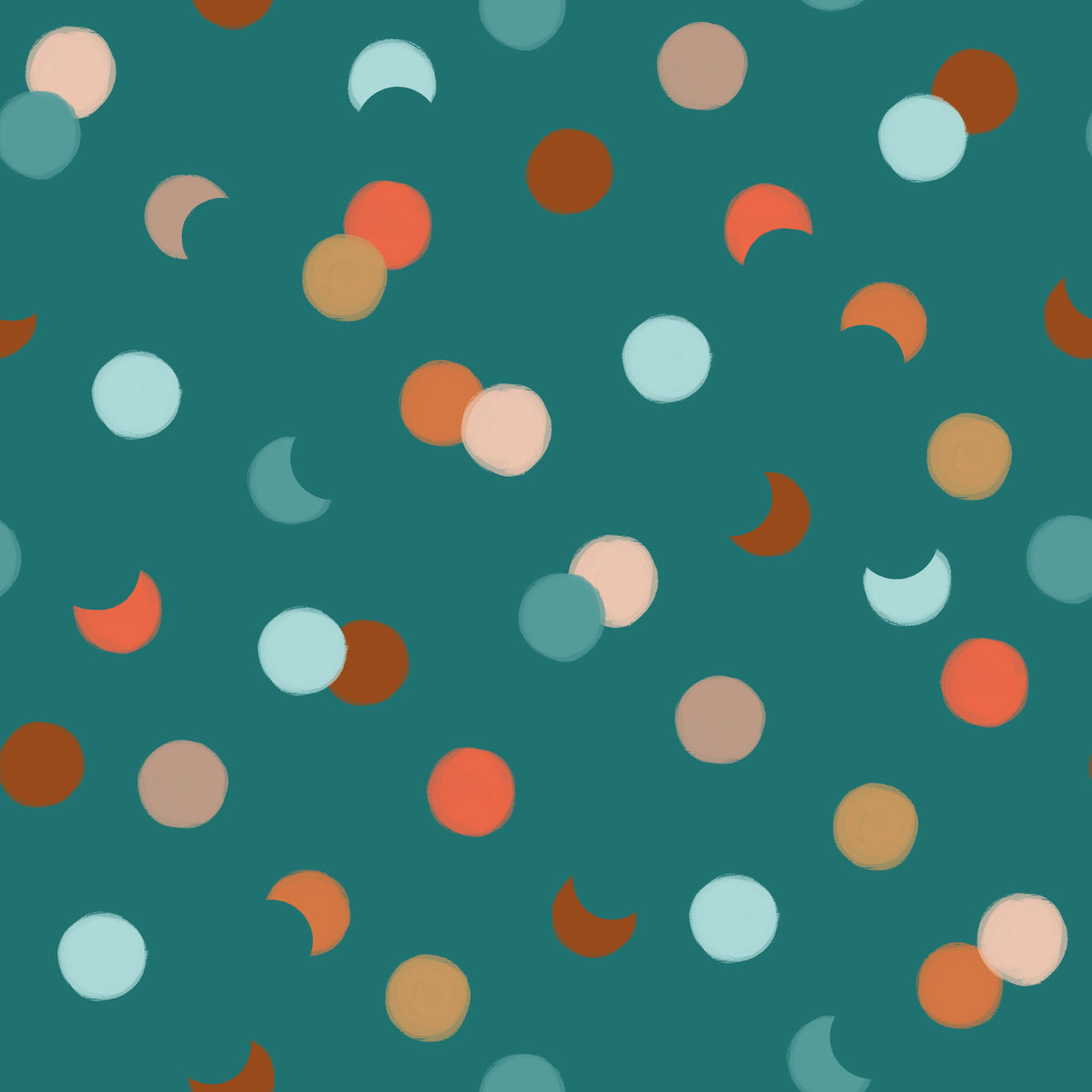 Colorful Hand-Drawn Christmas Confetti – Winter Friends – Teal – Muster 010_029_03