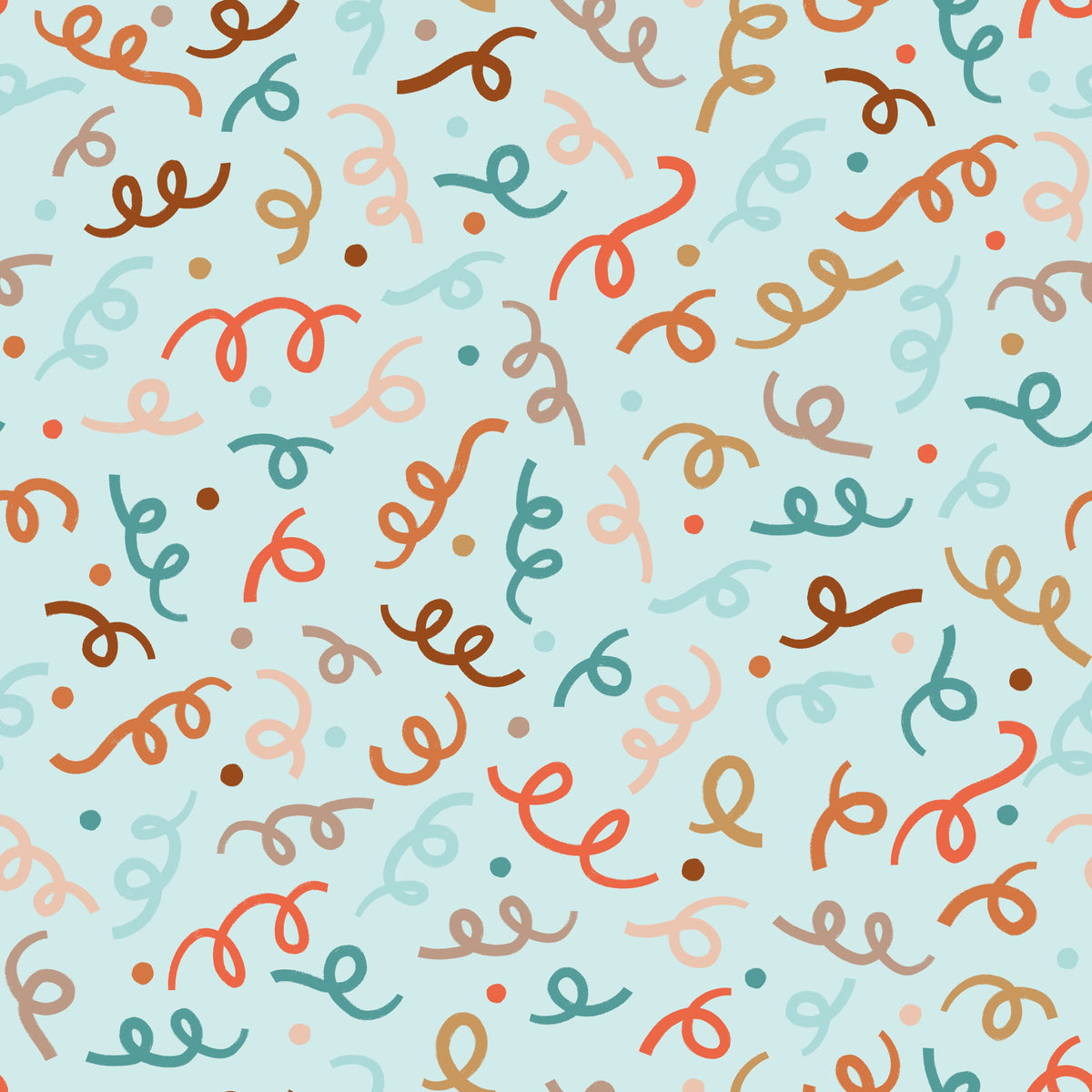 Colorful Christmas Confetti and Ribbons – Winter Friends – Light Blue – Muster 010_033_02
