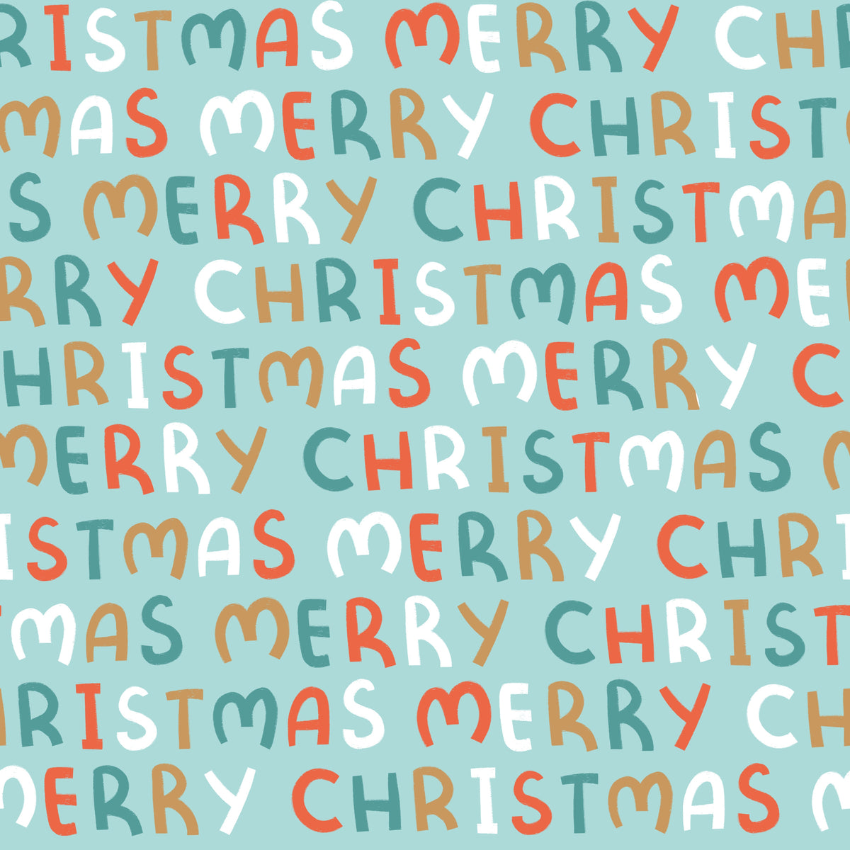 Colorful Merry Christmas Lettering – Winter Friends – Blue – Muster 010_034_02