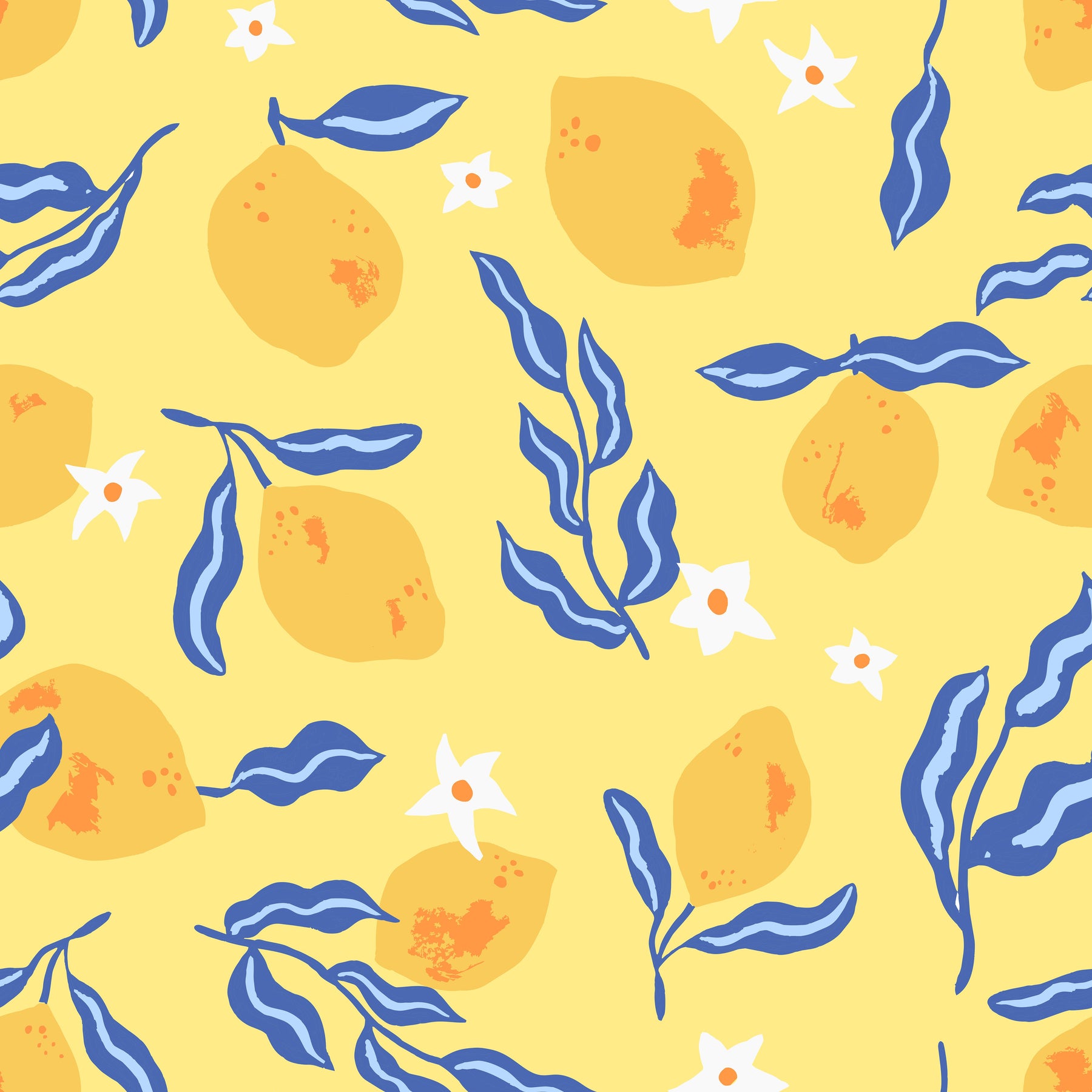Floral Lemons Yellow