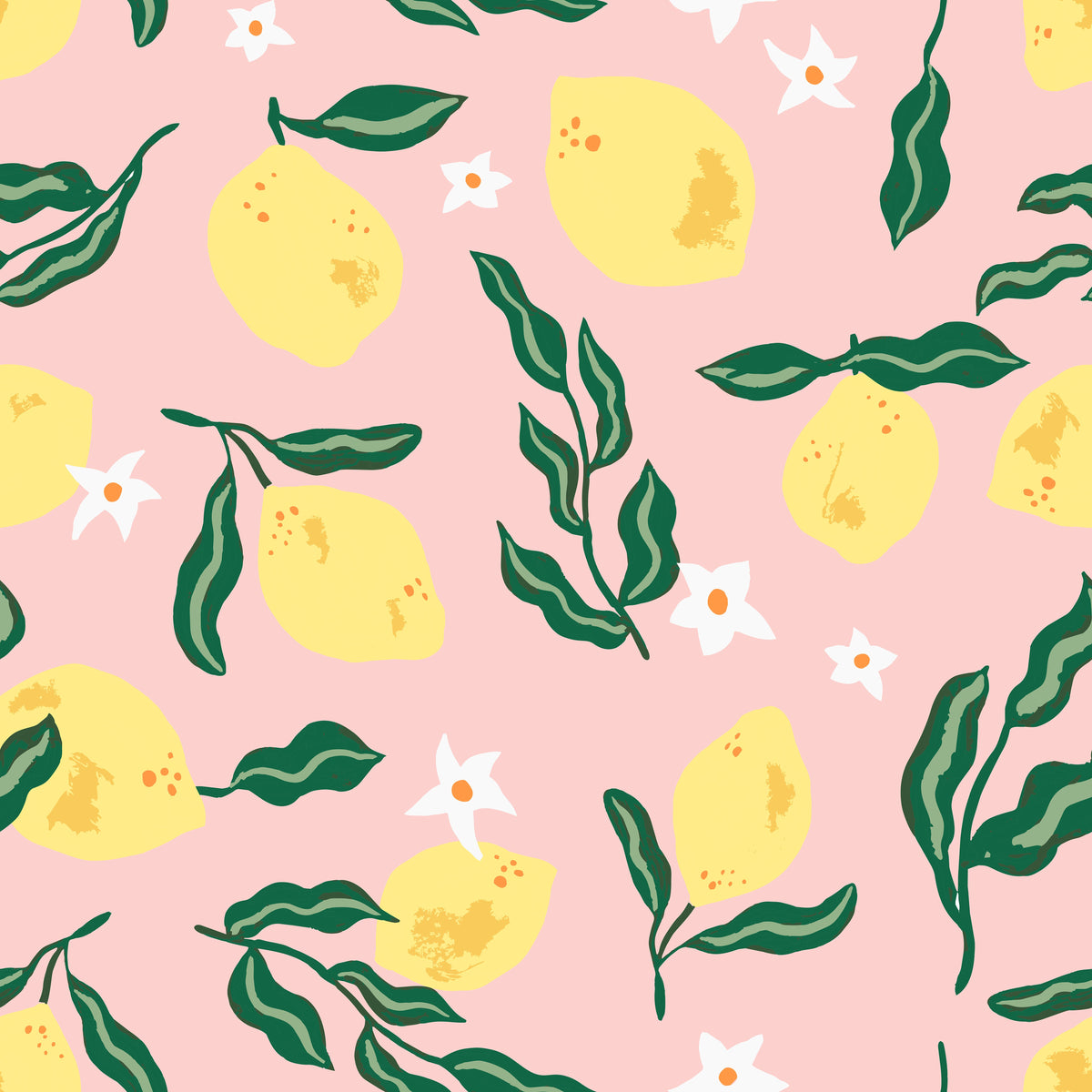 Floral Lemons Pink
