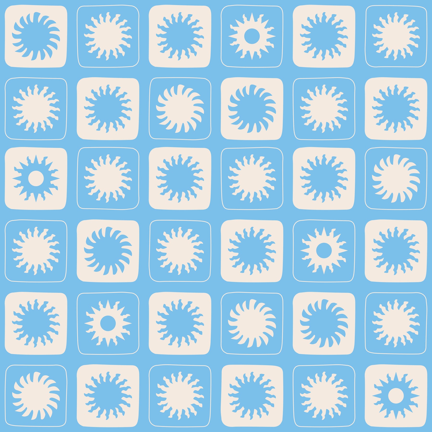 Sun Squares Blue