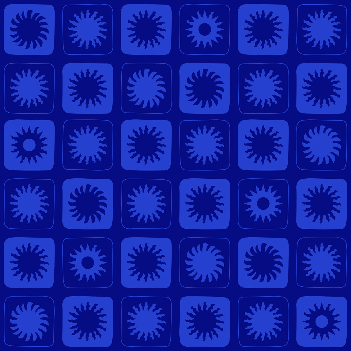 Sun Squares Dark Blue