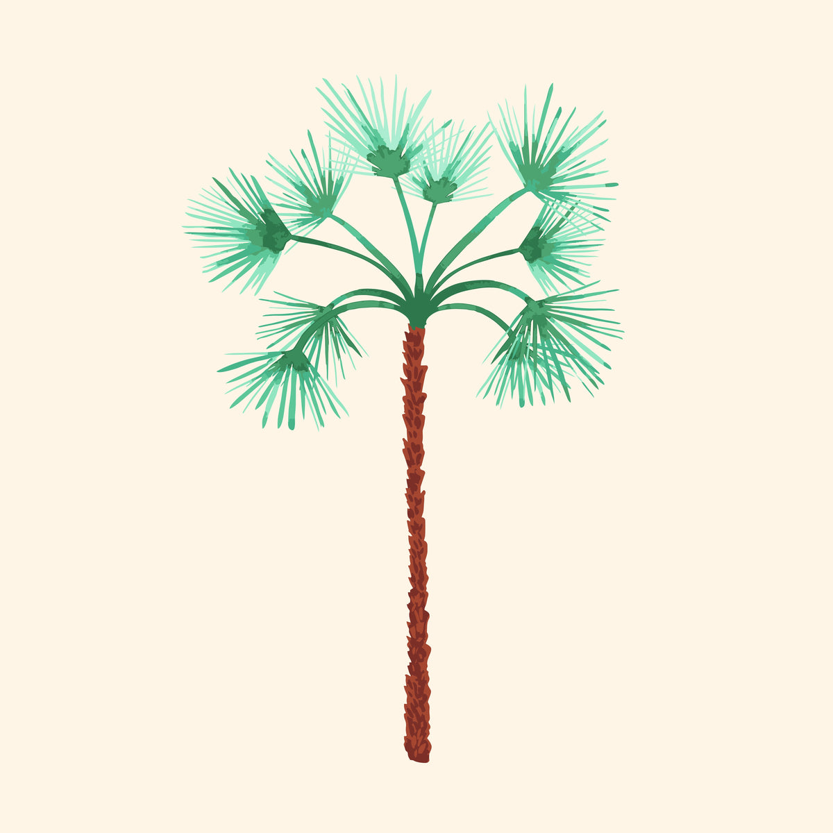 Tropical Palm Tree Offwhite