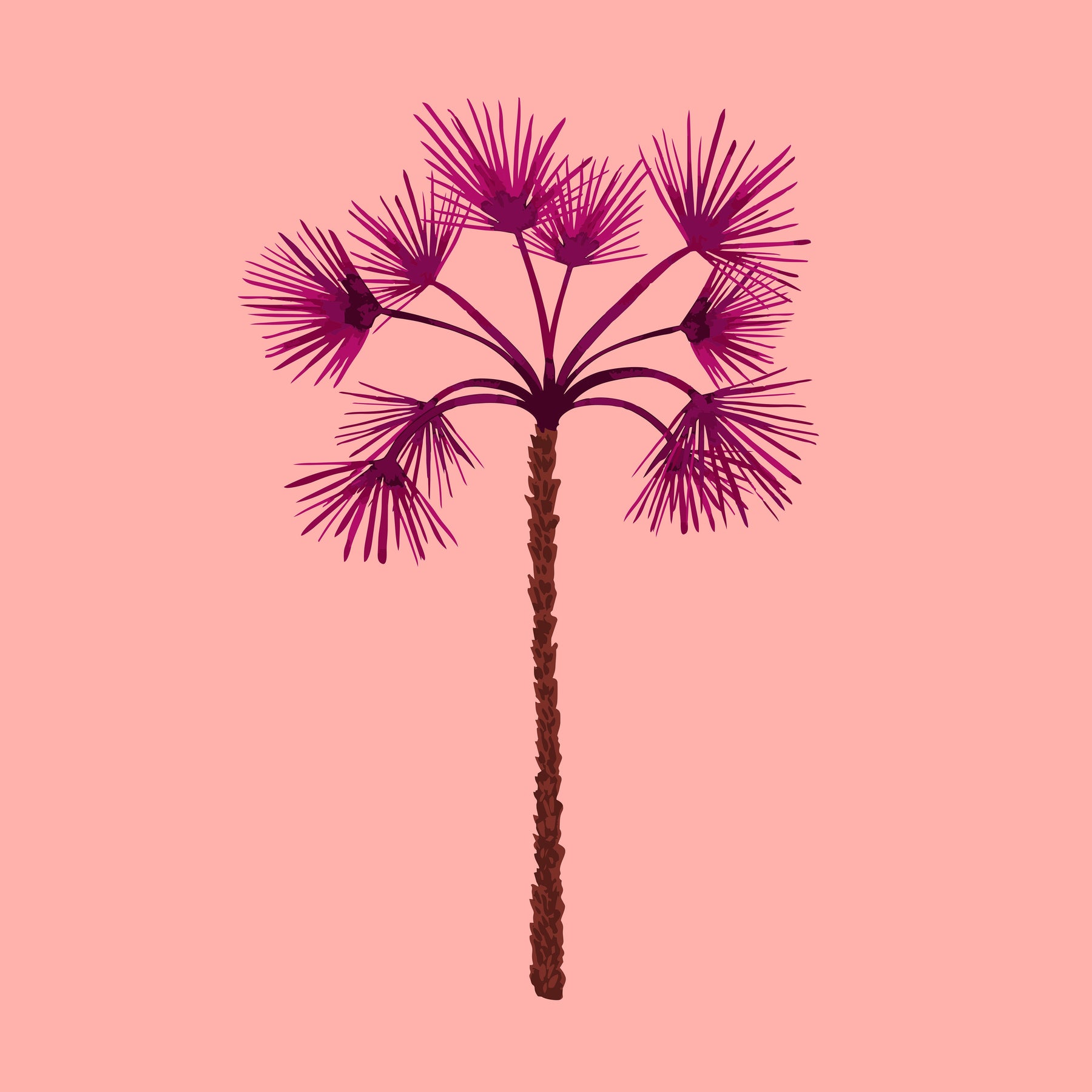 Tropical Palm Tree Pink