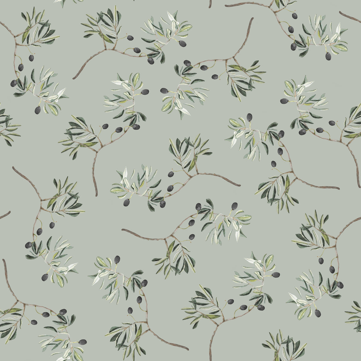 Olivenzweige Provence Oliv – Muster 001_195