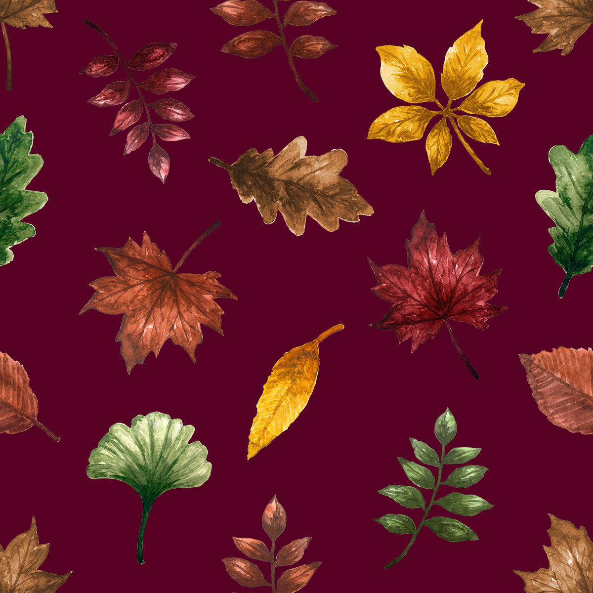 Autumn Leaves Berry Red – Muster 001_258