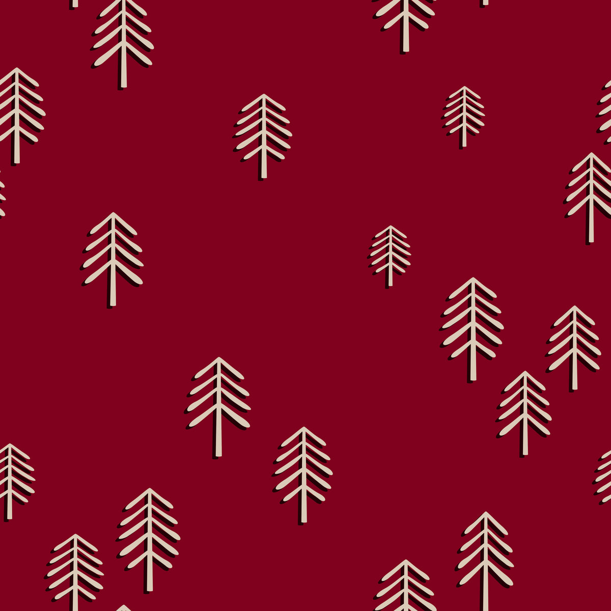 Fir Trees Berry Red – Muster 001_275