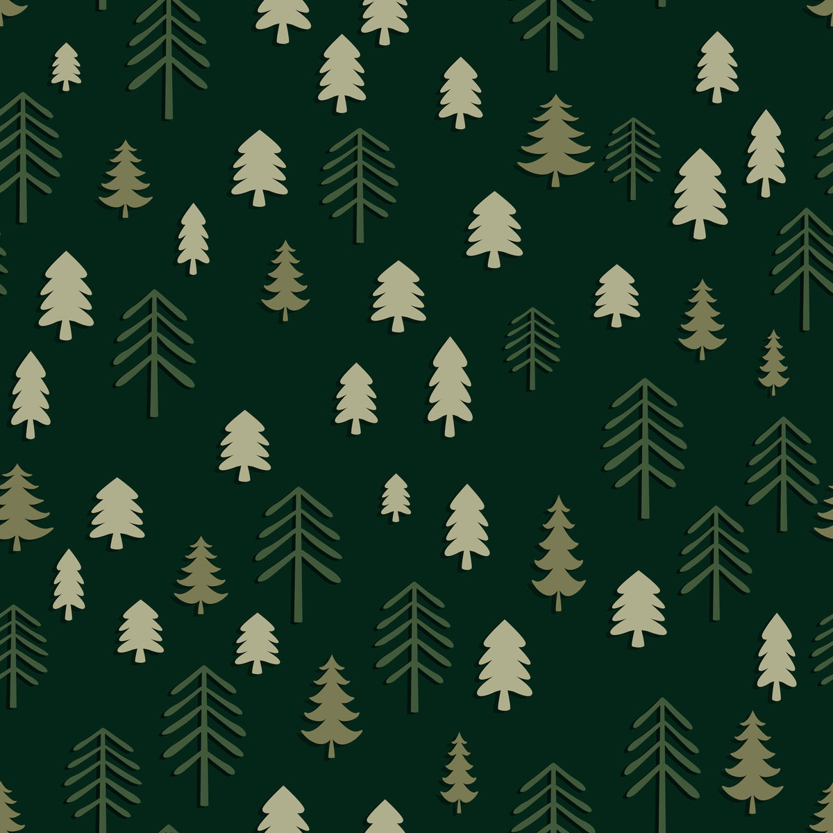 Winter Forest Pine Green – Muster 001_302