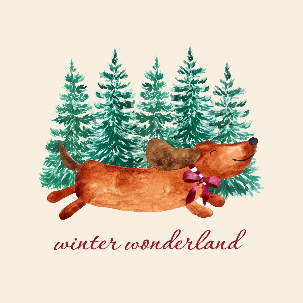 Winter Wonderland Dachshund Beige – Muster 001_341