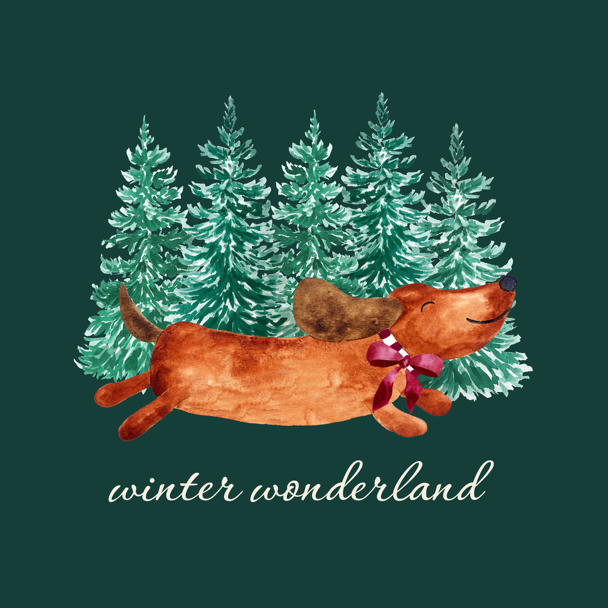Winter Wonderland Dachshund Green – Muster 001_342