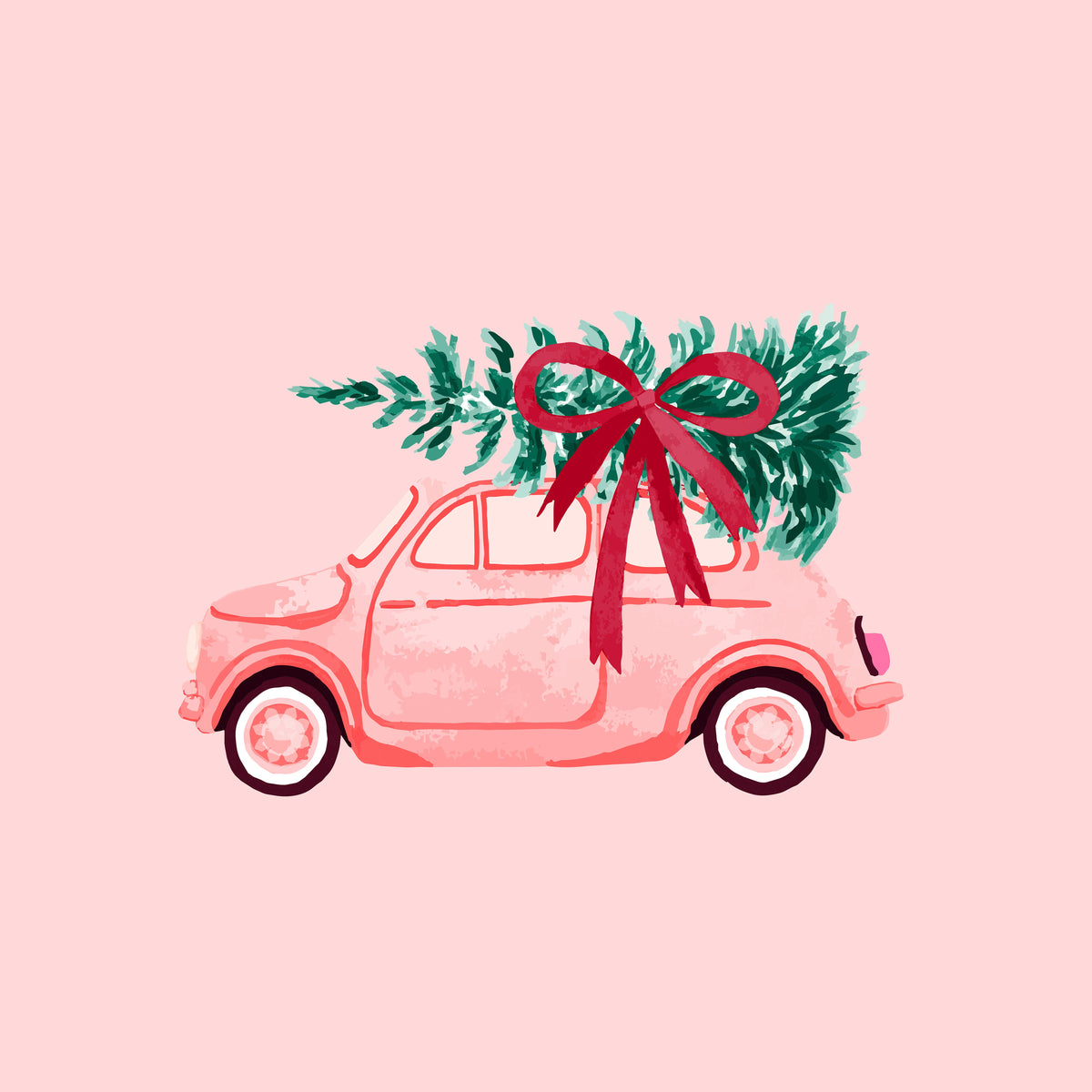 Pink Christmas Car – Muster 001_349