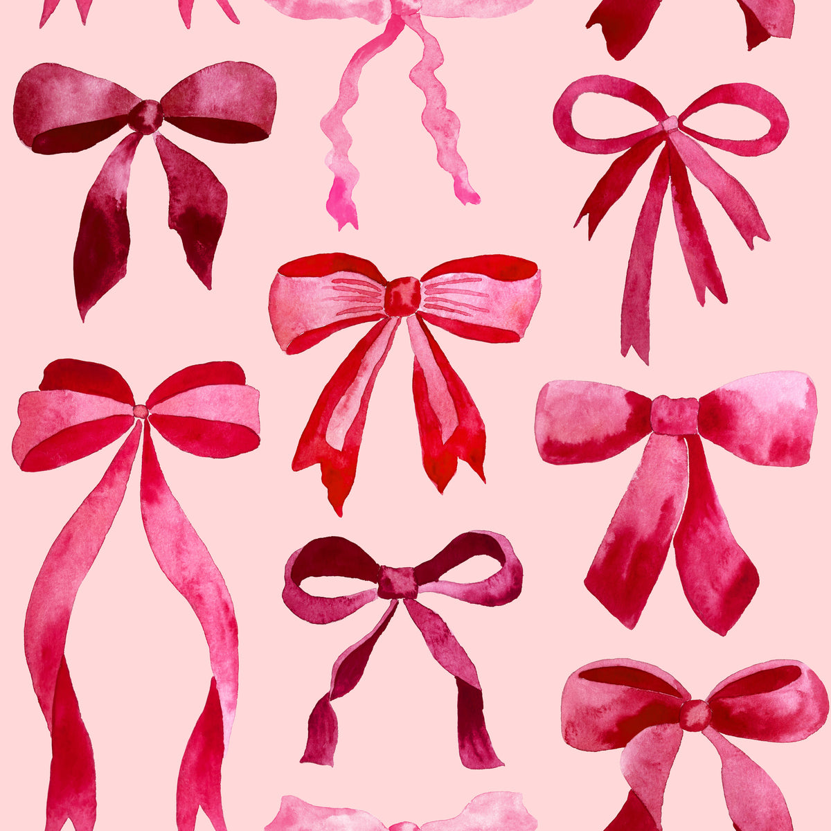 Christmas Watercolor Ribbons Pink – Muster 001_352