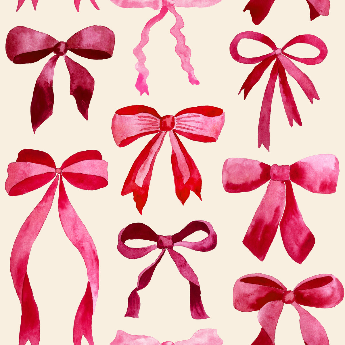 Christmas Watercolor Ribbons Beige – Muster 001_353
