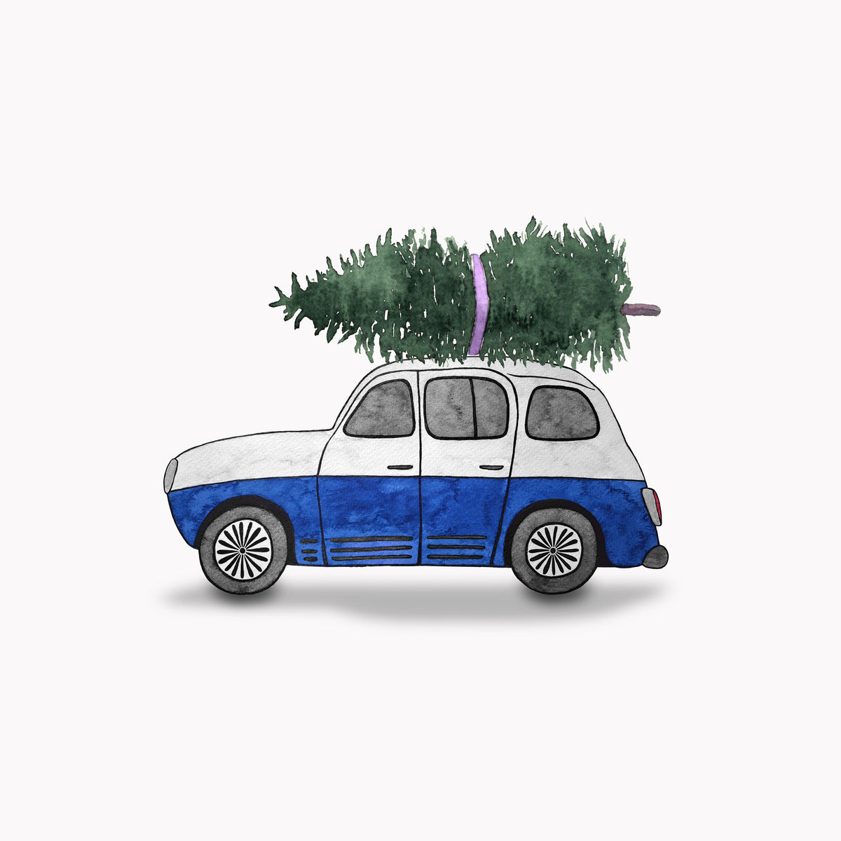 Blue Christmas Car – Muster 001_380
