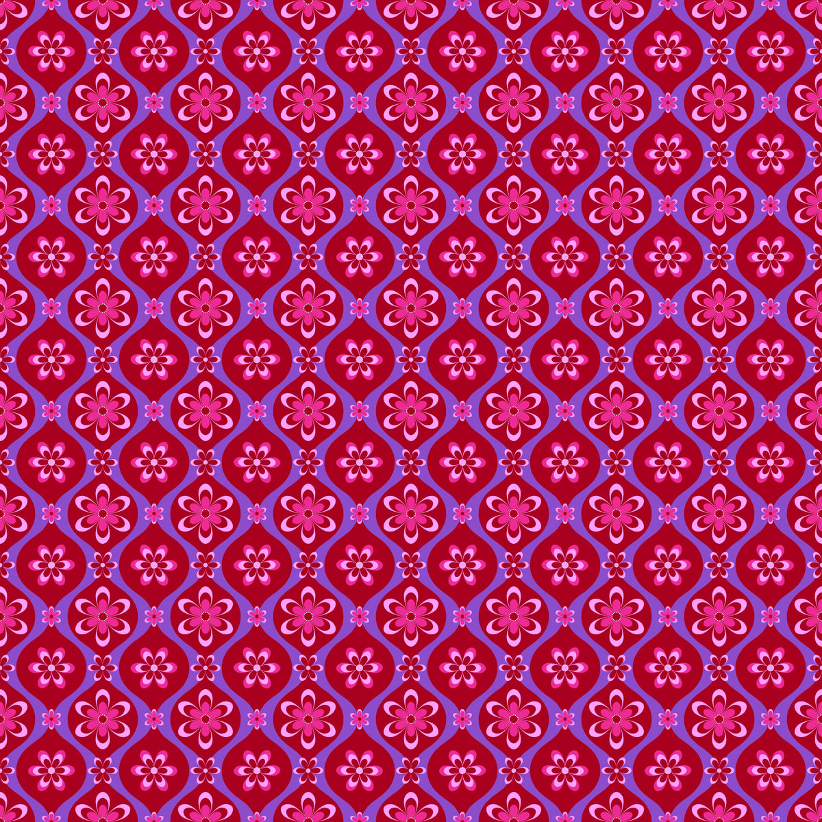 Retroblumen Lila – Muster 003_029_02