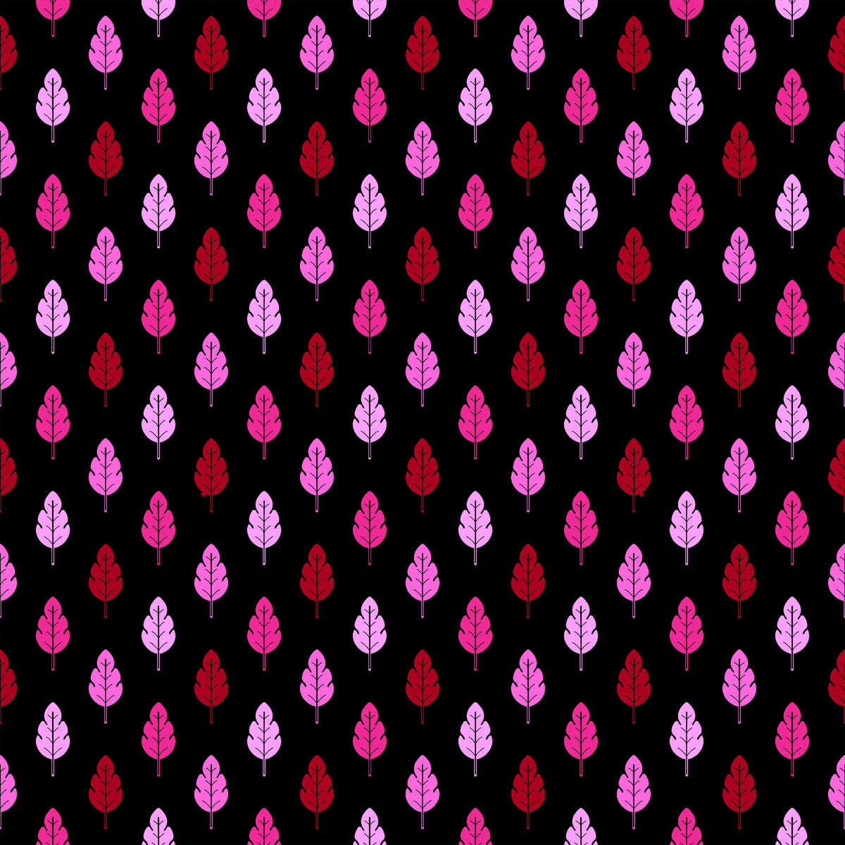 Blattlig Schwarz-Pink – Muster 003_050_01