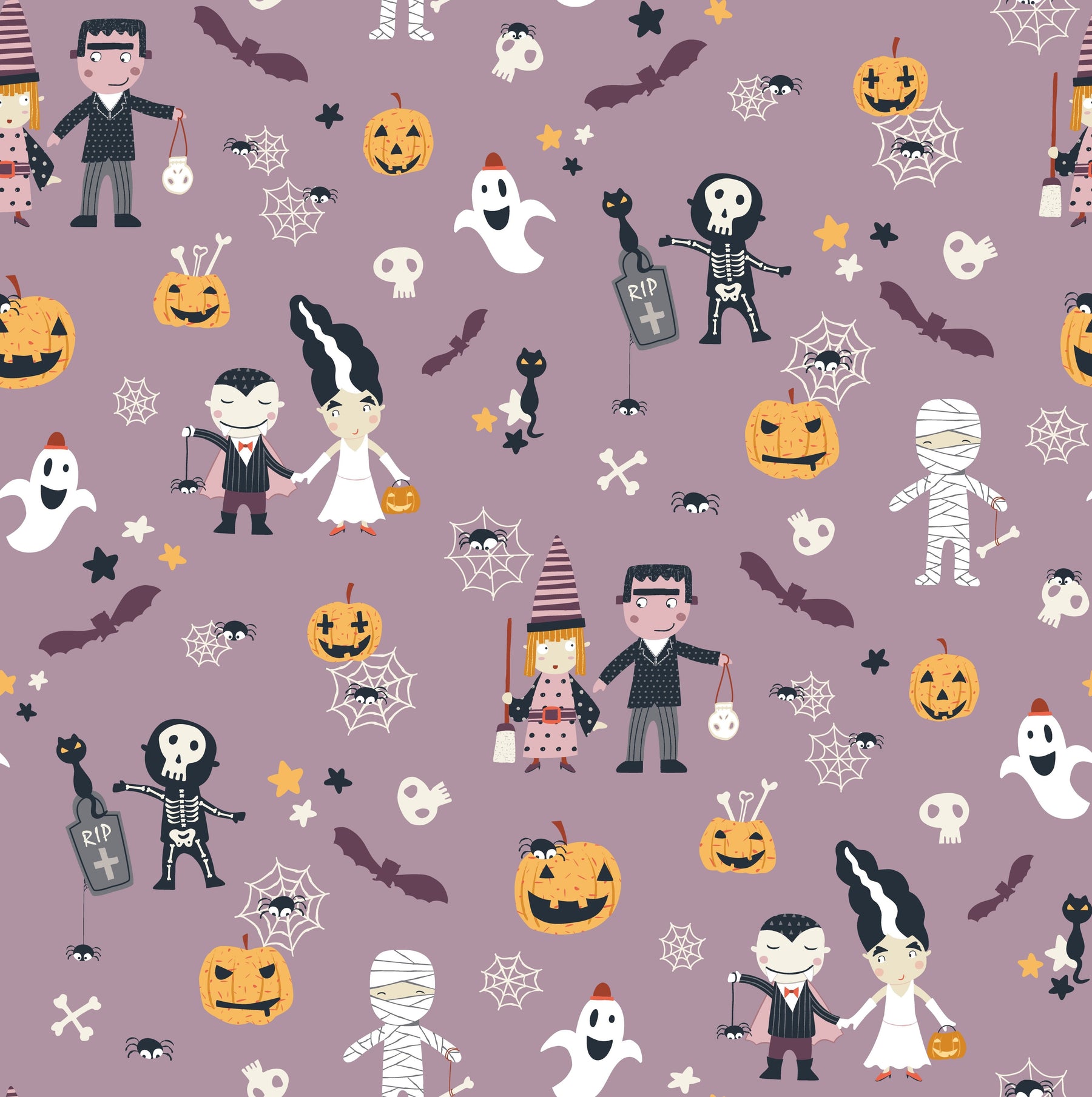 Halloween-Figuren Lila – Muster 008_001_01