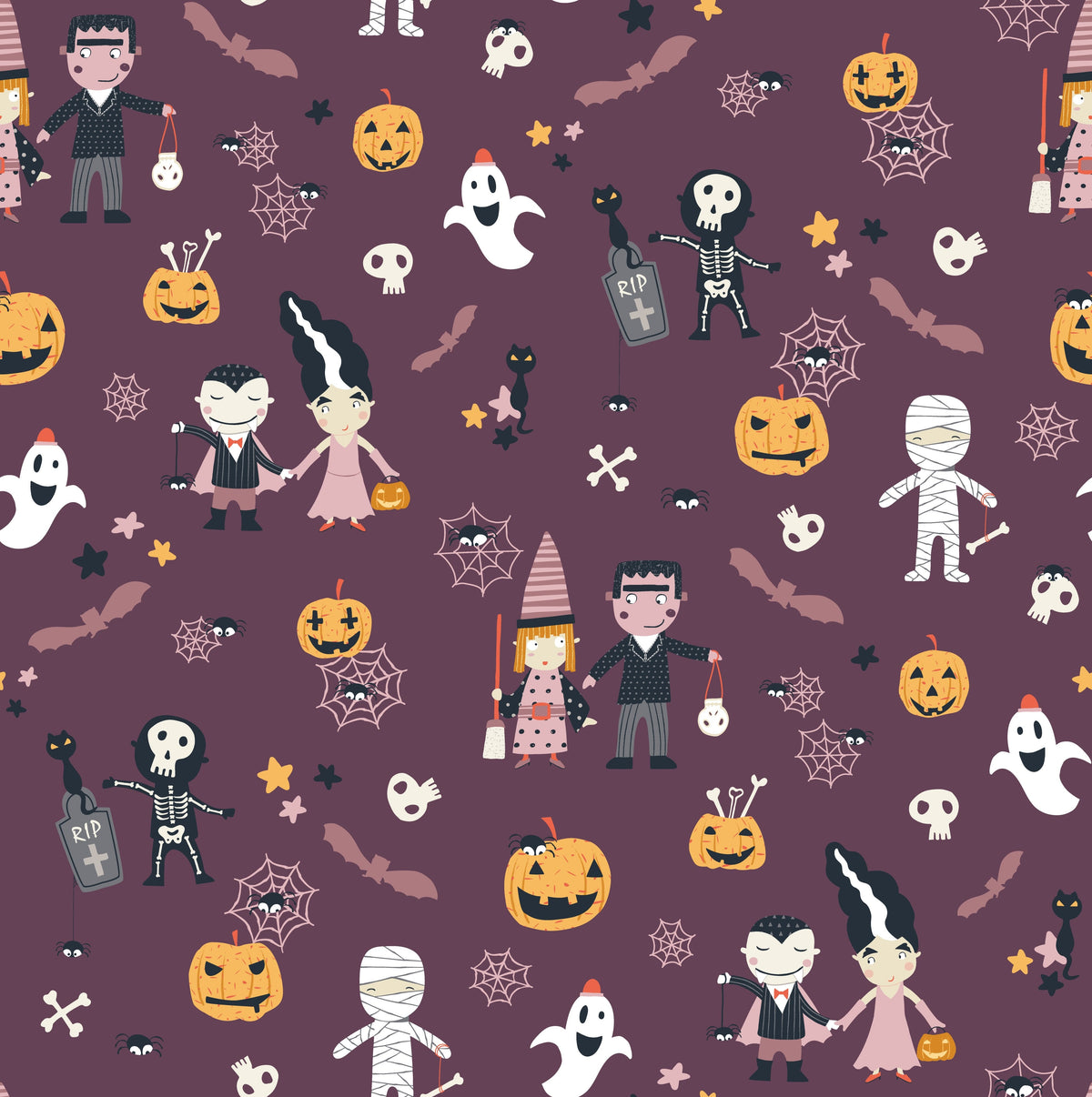 Halloween-Figuren Violett – Muster 008_001_02