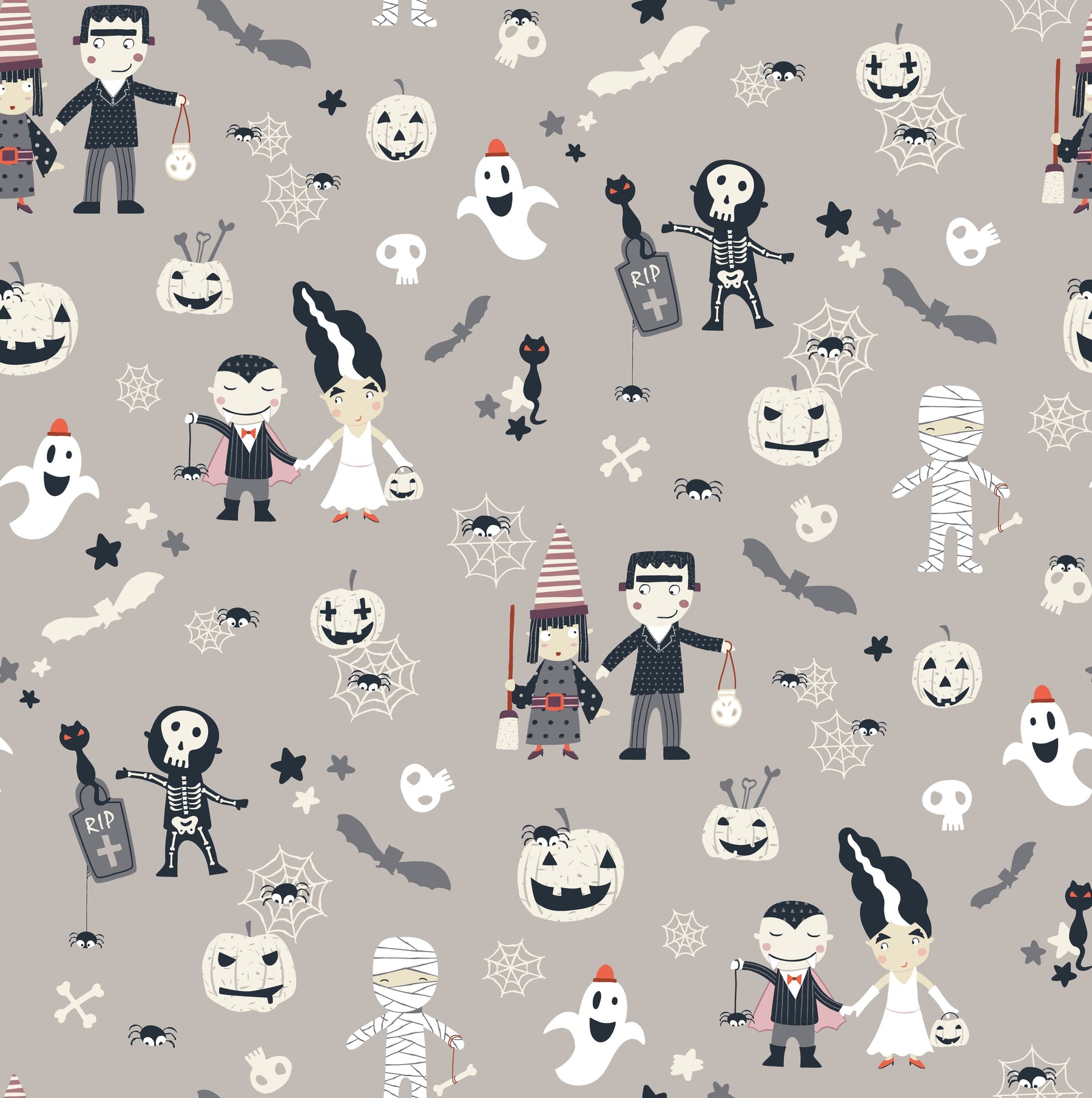Halloween-Figuren Grau – Muster 008_001_03