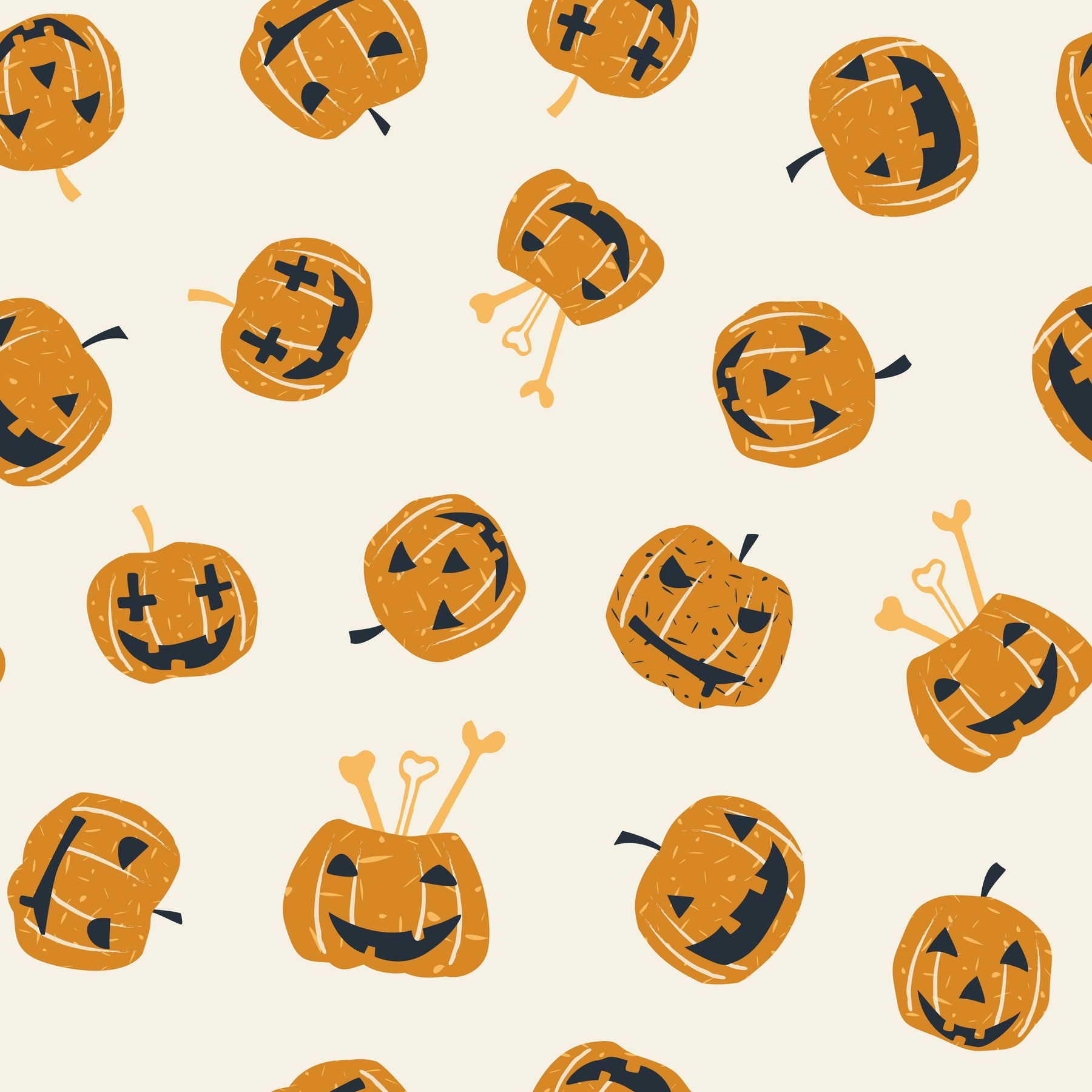 Halloween-Kürbisse Creme – Muster 008_004_03