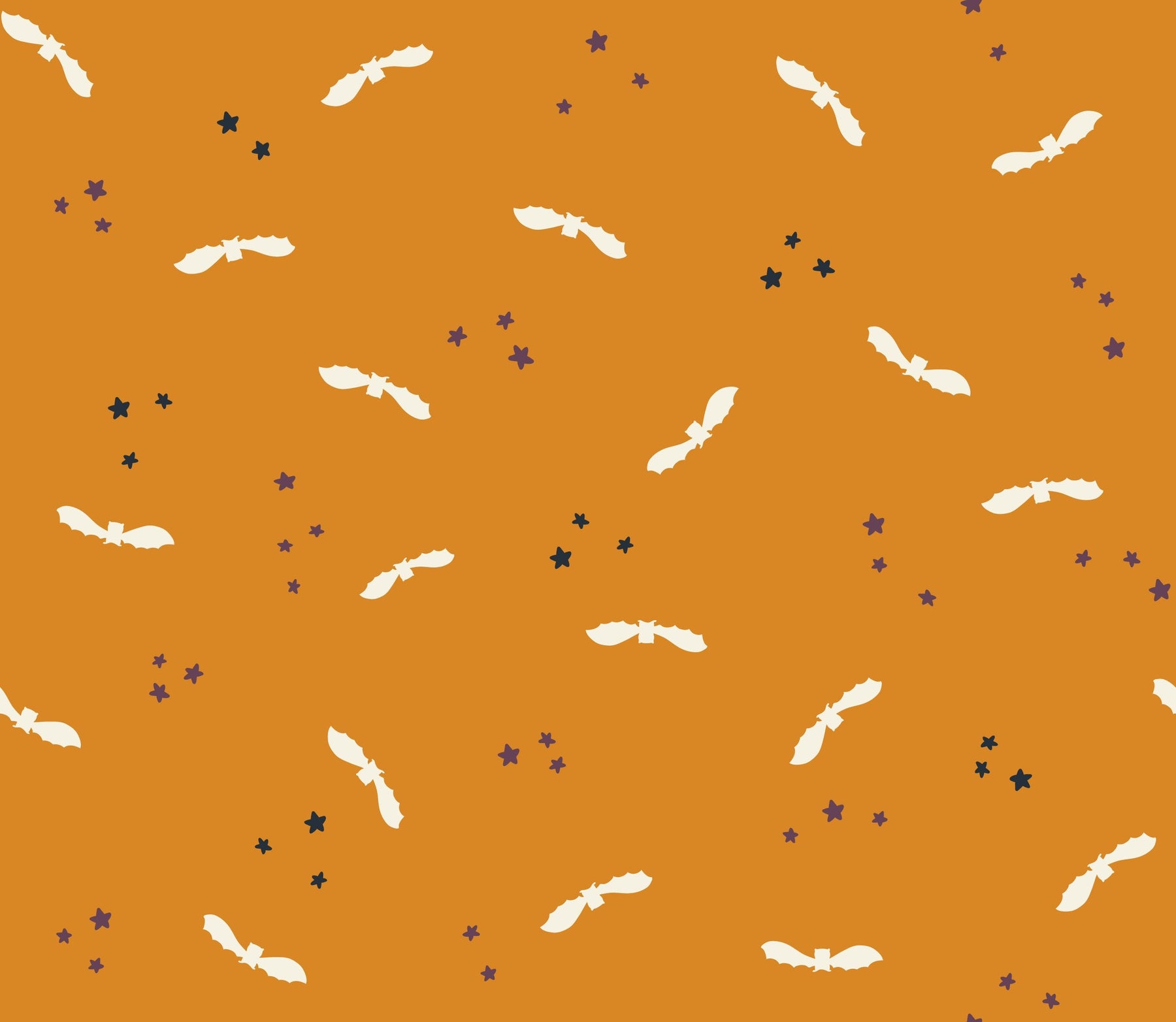 Fledermäuse und Sterne Orange – Muster 008_005_01