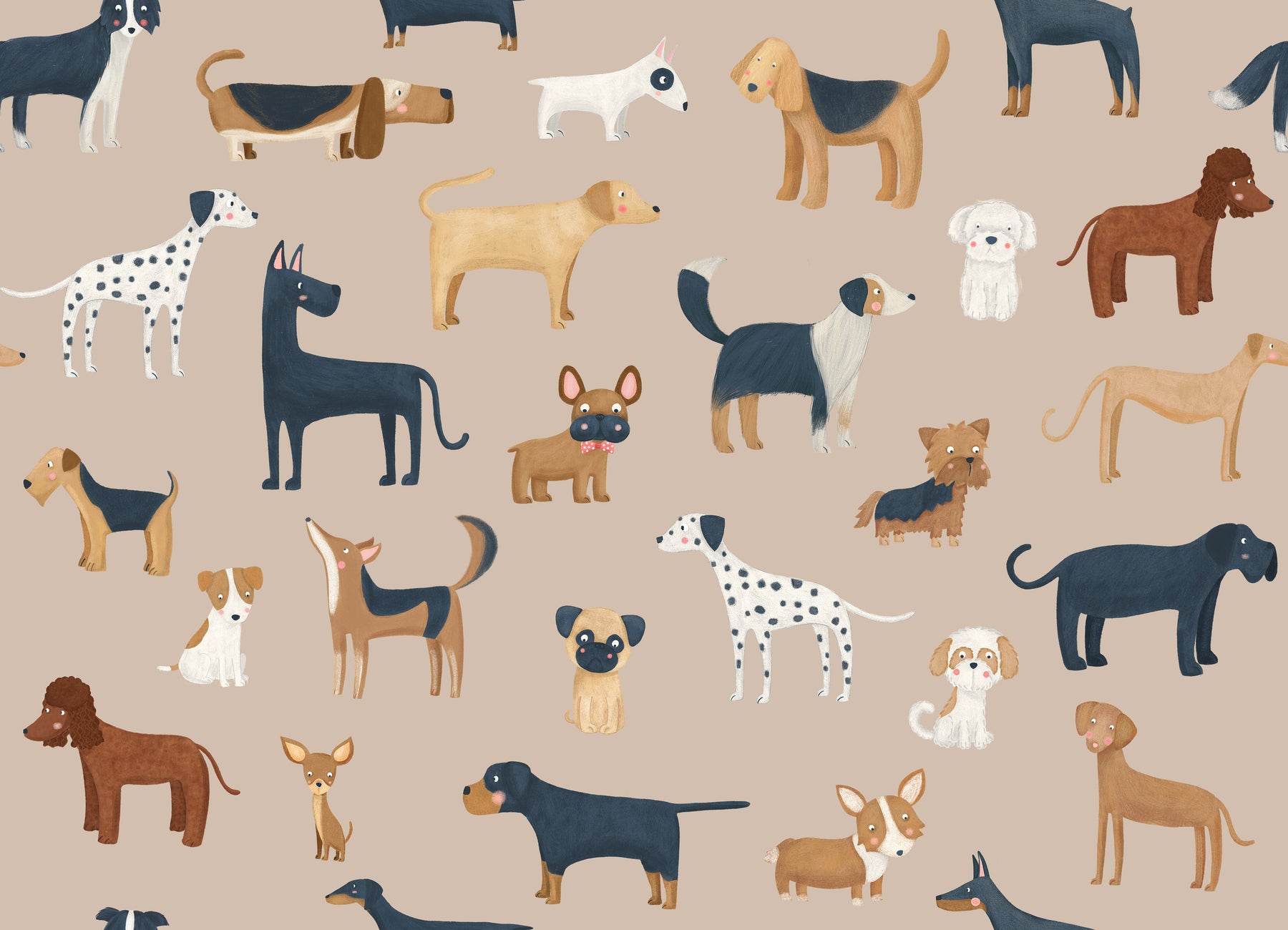 Hunderassen Beige – Muster 008_008_01