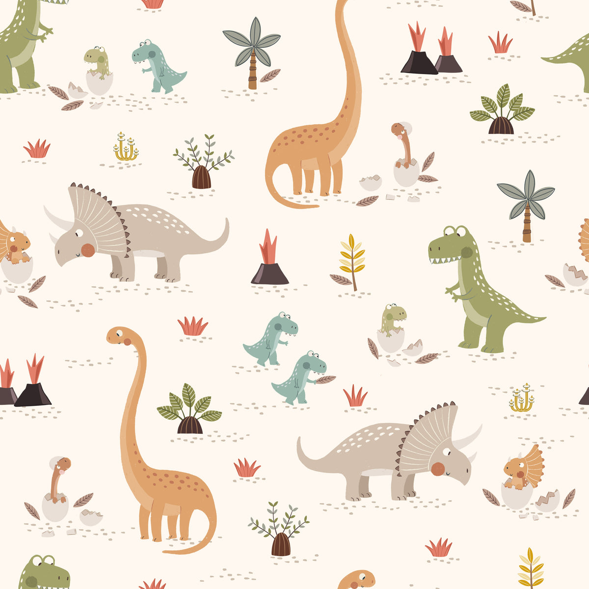 Dinoland Creme – Muster 008_022_01