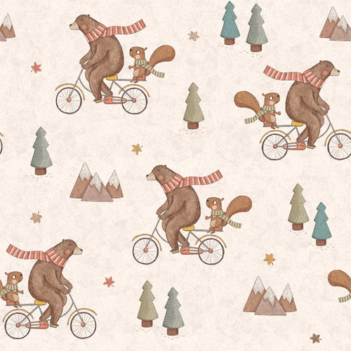 Bär und Eichhörnchen auf dem Fahrrad – Muster 008_023